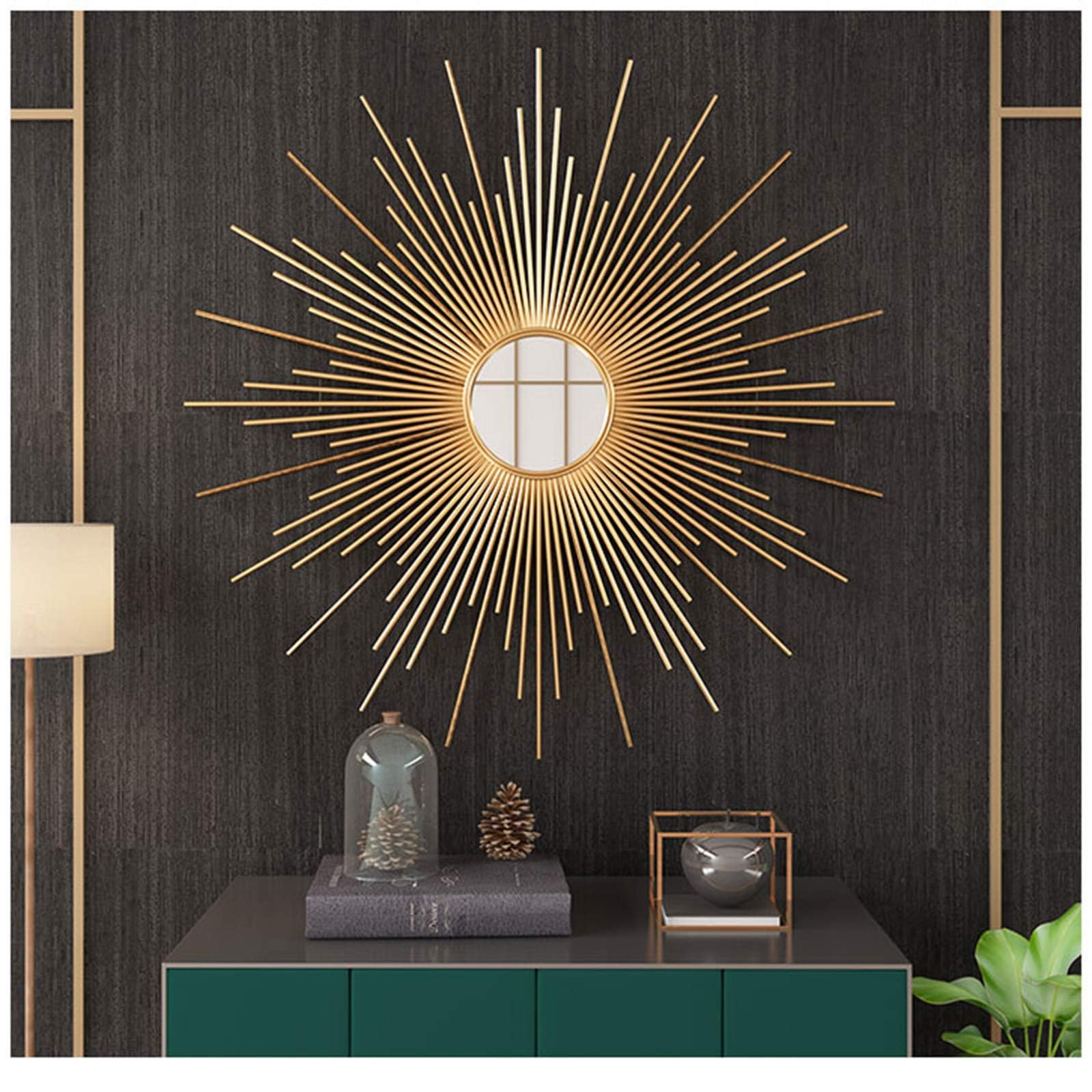 Miroir décoratif Soleil Or, 60 cm / 70 cm / 80 cm de Grand Miroir Mural décoratif Rond, Miroir Mural décoration Murale décoration décoration de Soleil,60cm