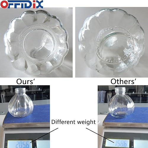 Miniatura 10 de OFFIDIX - Botella de riego de cristal transparente, 6.3 pulgadas de alto, estilo vintage, pulverizador de bronce, bomba de plástico superior,