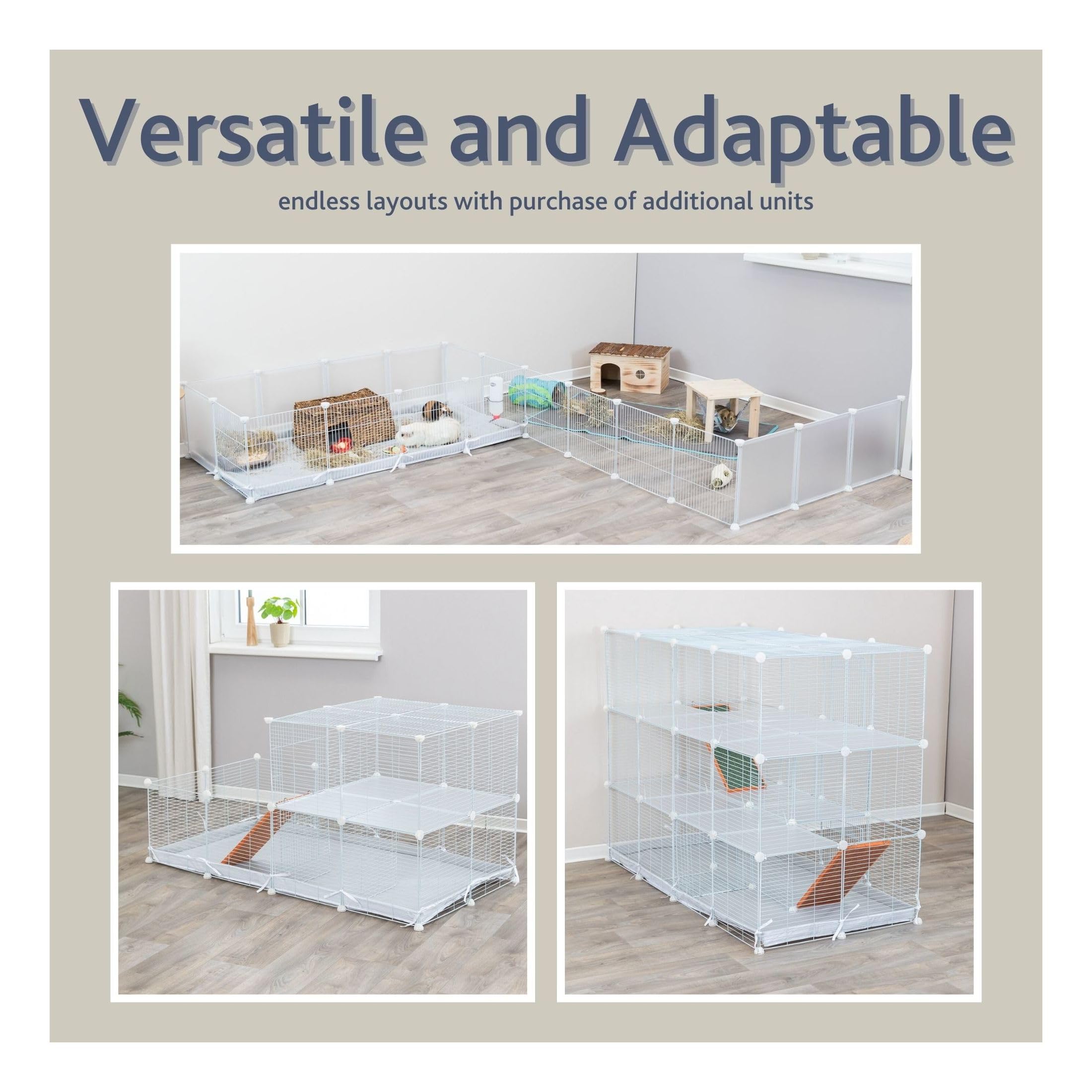 Trixie Indoor-Gehege für kleine Haustiere, Indoor-Stall mit wasserabweisender Basis, Kleintierlaufstall, Meerschweinchen, Igel