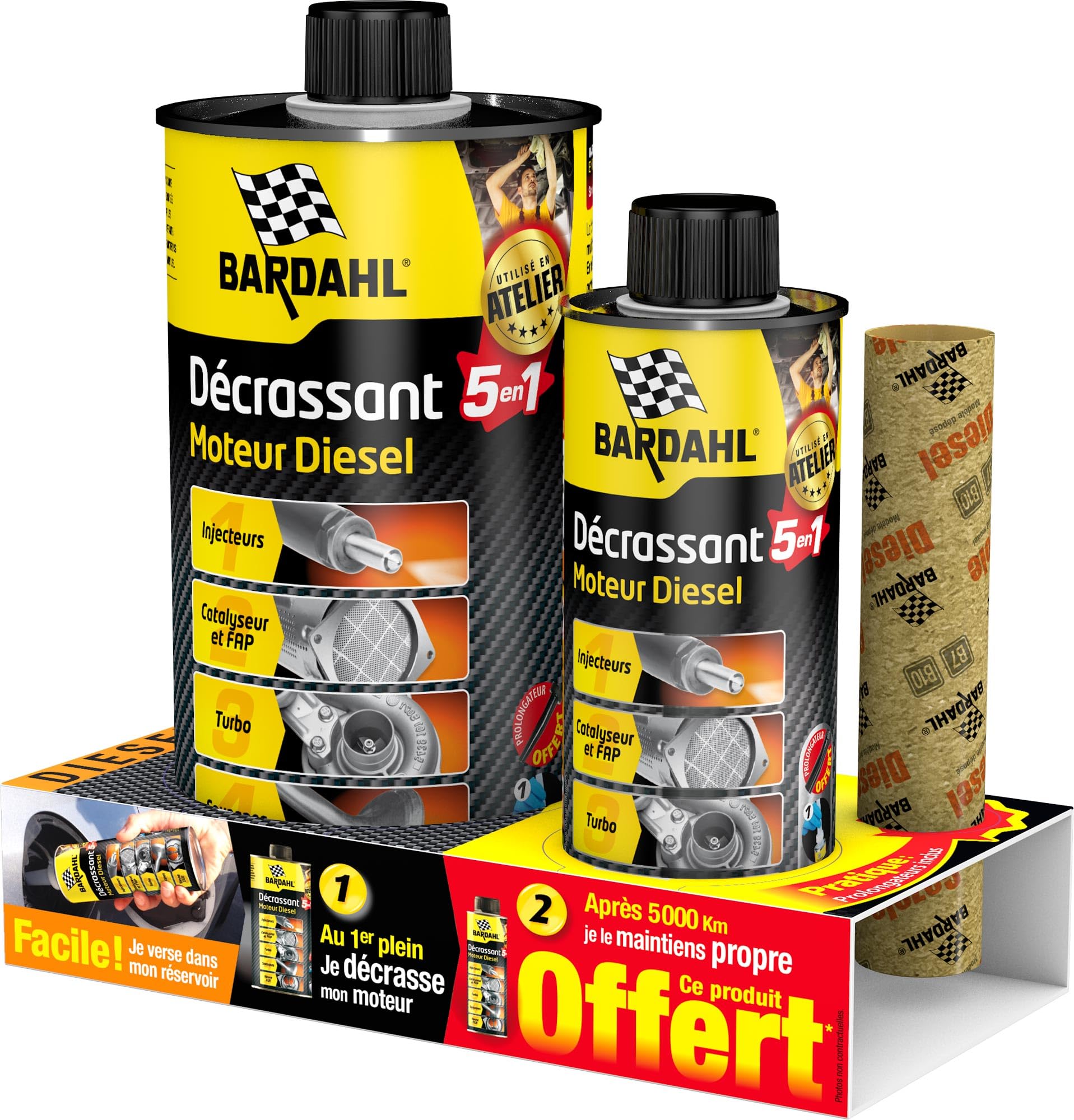 Lot décrassant diesel BARDAHL 1L+​300ml offerts (bidon)