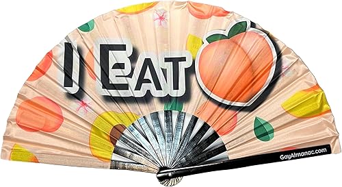 PandaTak Pride Festival - Ventilador de mano grande de bambú de 13 pulgadas, plegable con tinta reactiva UV, divertido accesorio para fiestas,