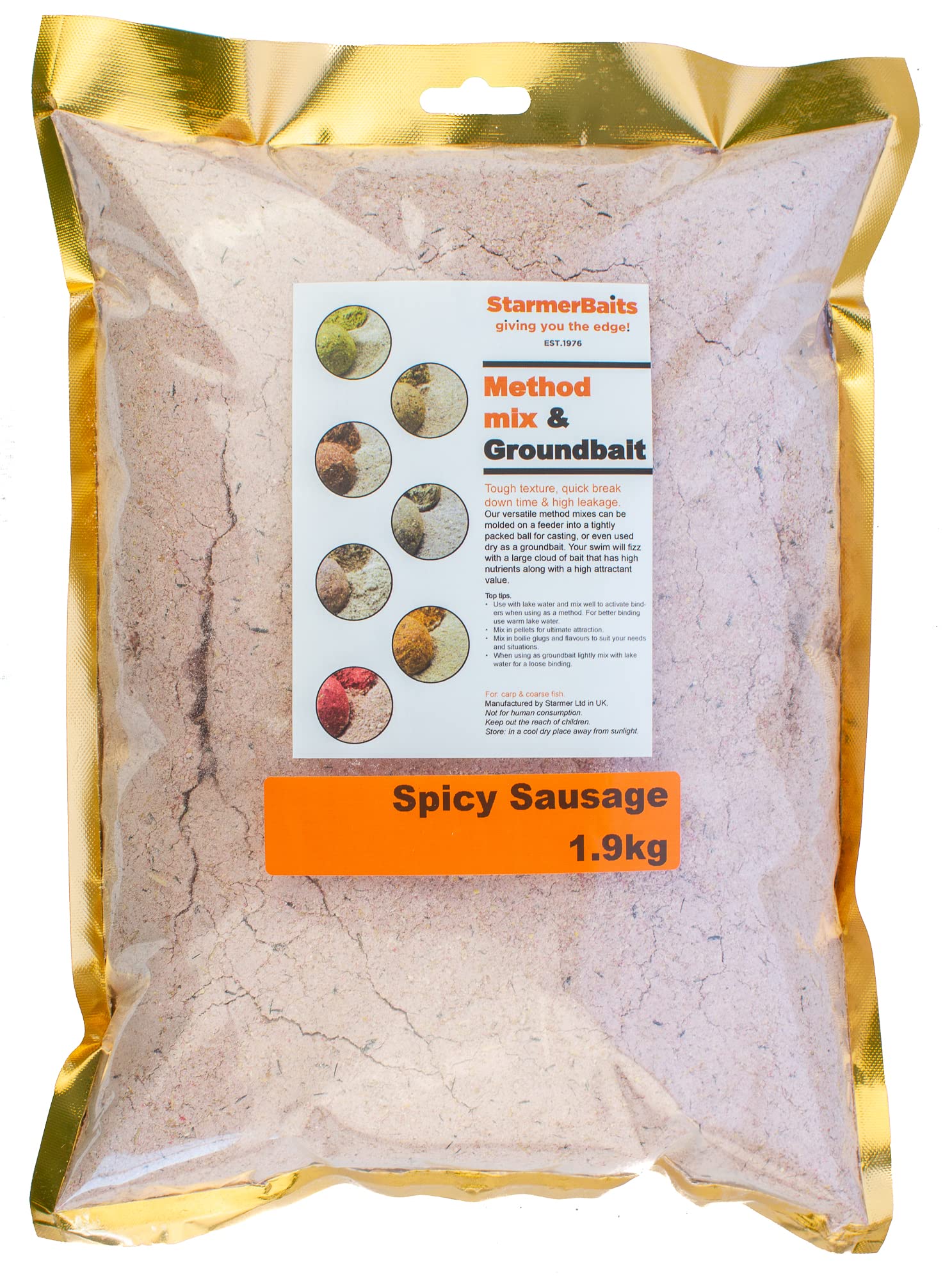 STARMER BAITS GIVING YOU THE EDGE! EST. 1976 Spicy Sausage method mix / 1.9kg