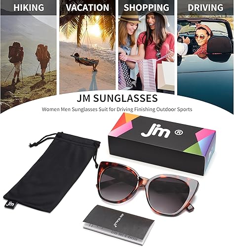 Miniatura 6 de JM Gafas de lectura bifocales clásicas de gran tamaño, estilo ojo de gato, lentes de sol para mujer con estampado de leopardo +1.25