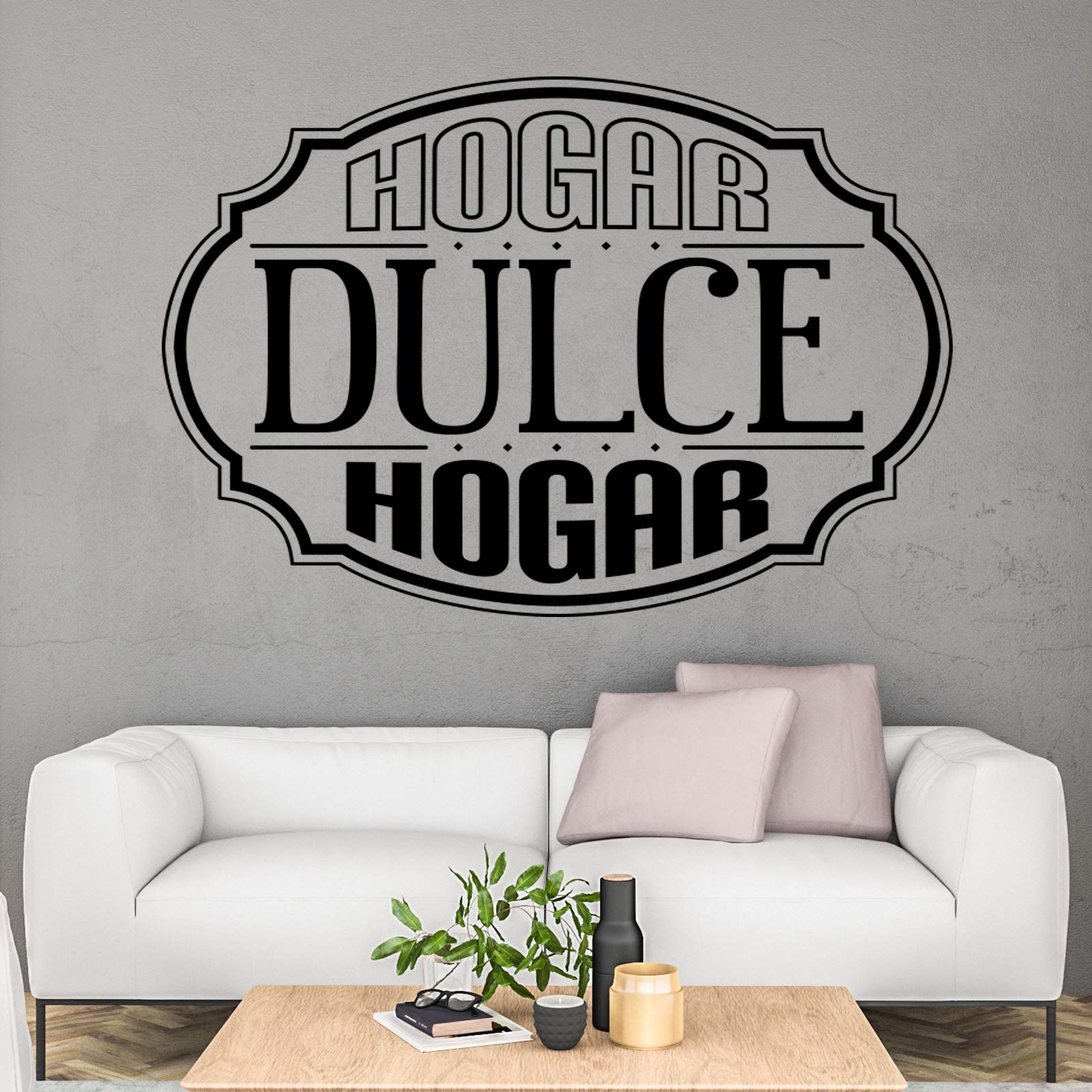 Vinilos de pared decorativo con frase decorativa motivadora "HOGAR DULCE HOGAR.." Pegatinas decorativas pared. Decoración casa Docliick DC-19154
