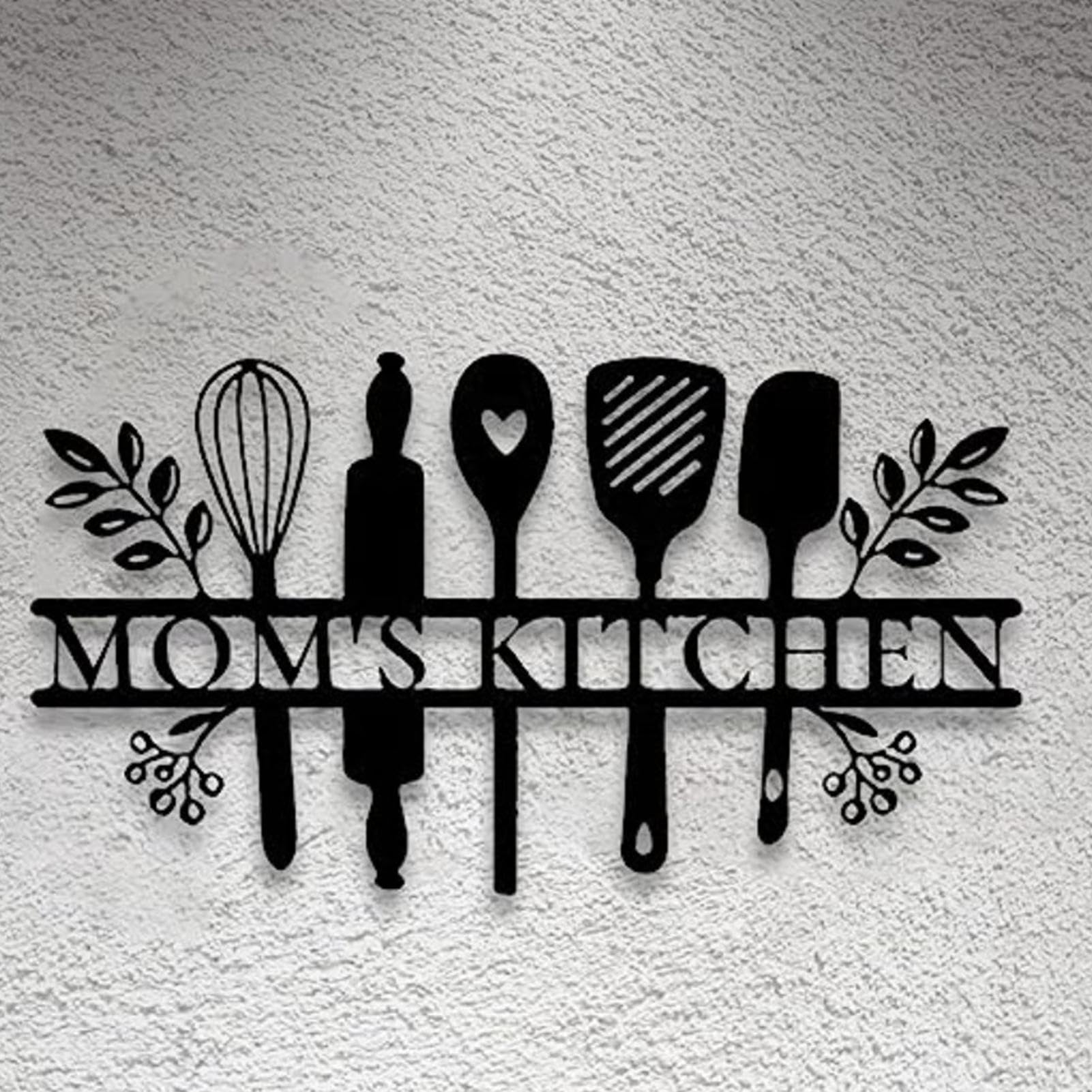 Decorazione Cucina In Metallo - Targa 'La Cucina è Il Cuore Della Casa' Nera - Foto 5