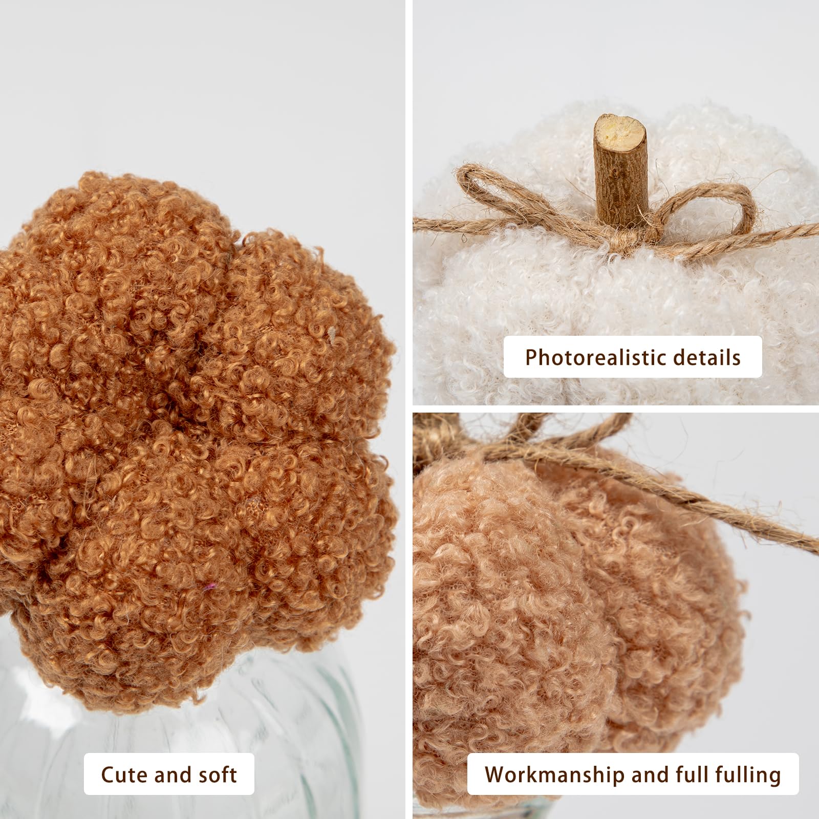 9er-Set Künstliche Samt-Kürbisse 8cm Künstlicher Kürbis für Herbstdeko | Tischdekorationen DIY-Herbstdekorationen, Herzstück für Herbsthochzeit, Herbst-Wohnkultur, Thanksgiving-Dekoration