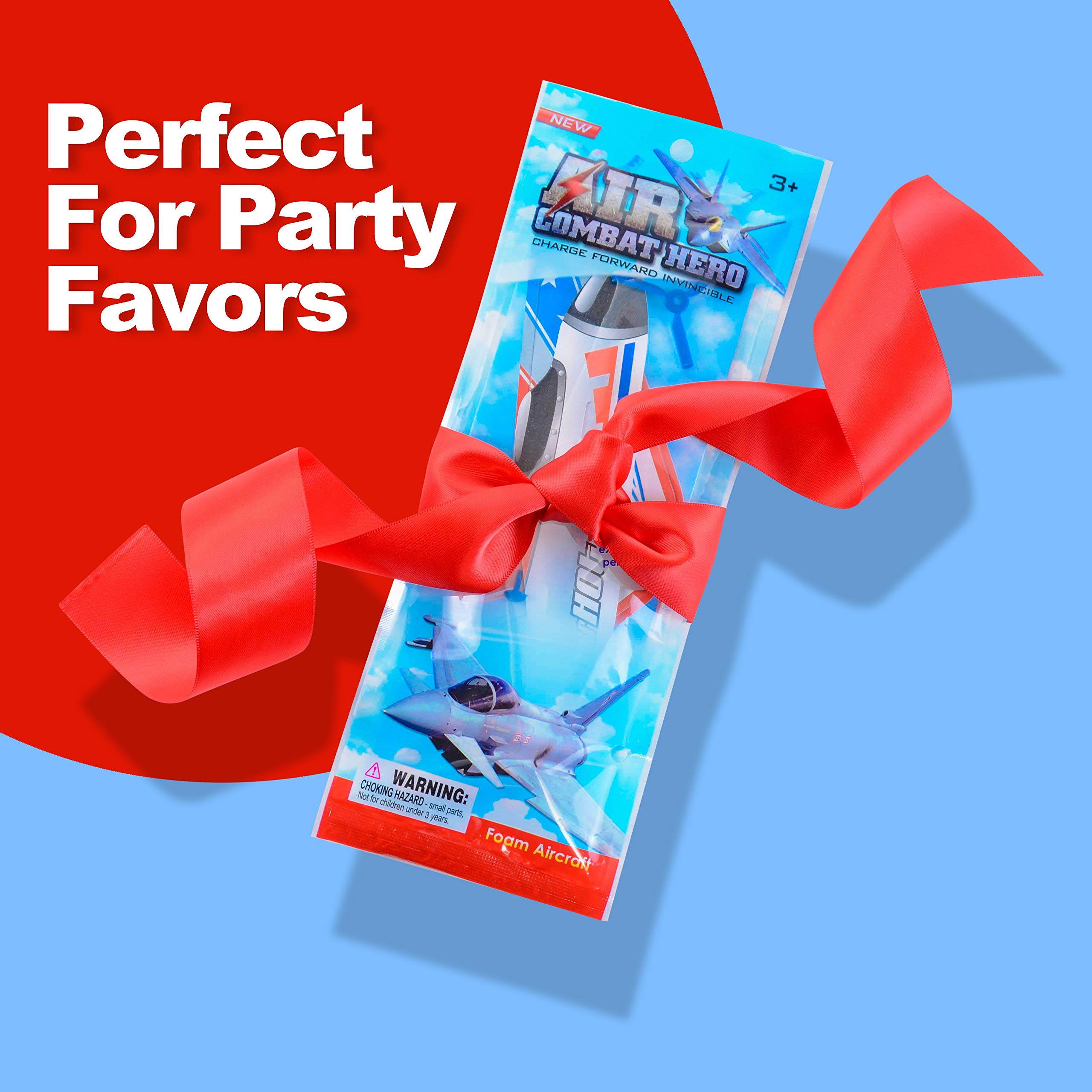 Prextex 25 Pack Large 8'' Flying Foam Glider Planes for Kids Birthday