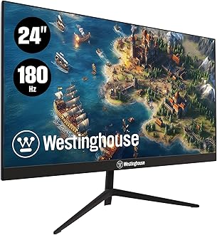 Westinghouse 24" 180Hz 1M Flat Gamer Monitor Support Amd Freesync Low Motion Blur Full HD 1080P IPS Screen For Office Gaming PC Console Built-in Speakers Displayp