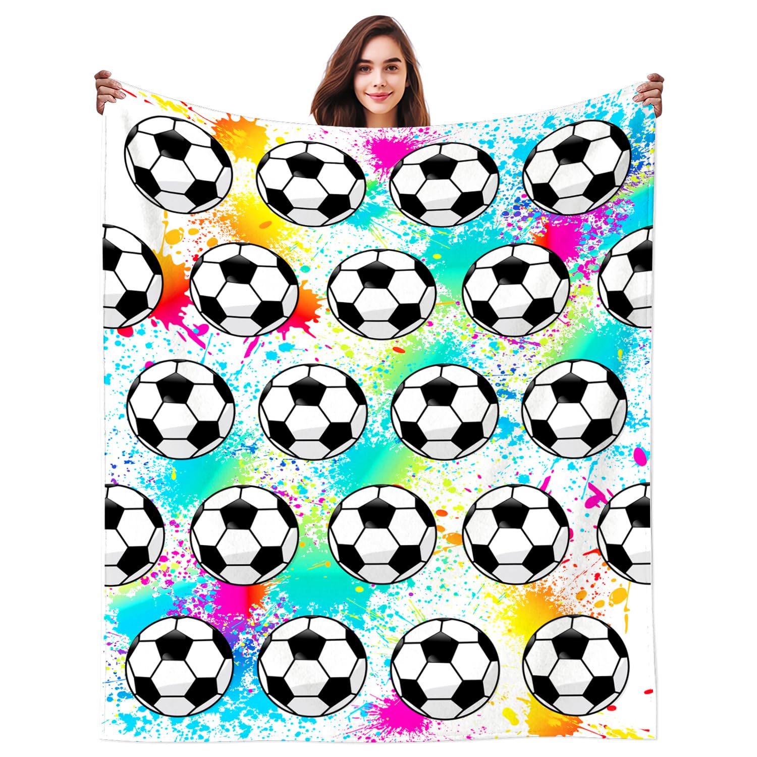 DikoGoGo Football Gifts Blanket for Girls Boys Stuff Girl Football Plush Bedding Soccer Accessories for Girls Boys Kids Teens Women Men Sport Lovers Fans Team Players Room Decor 50"X40"INCH