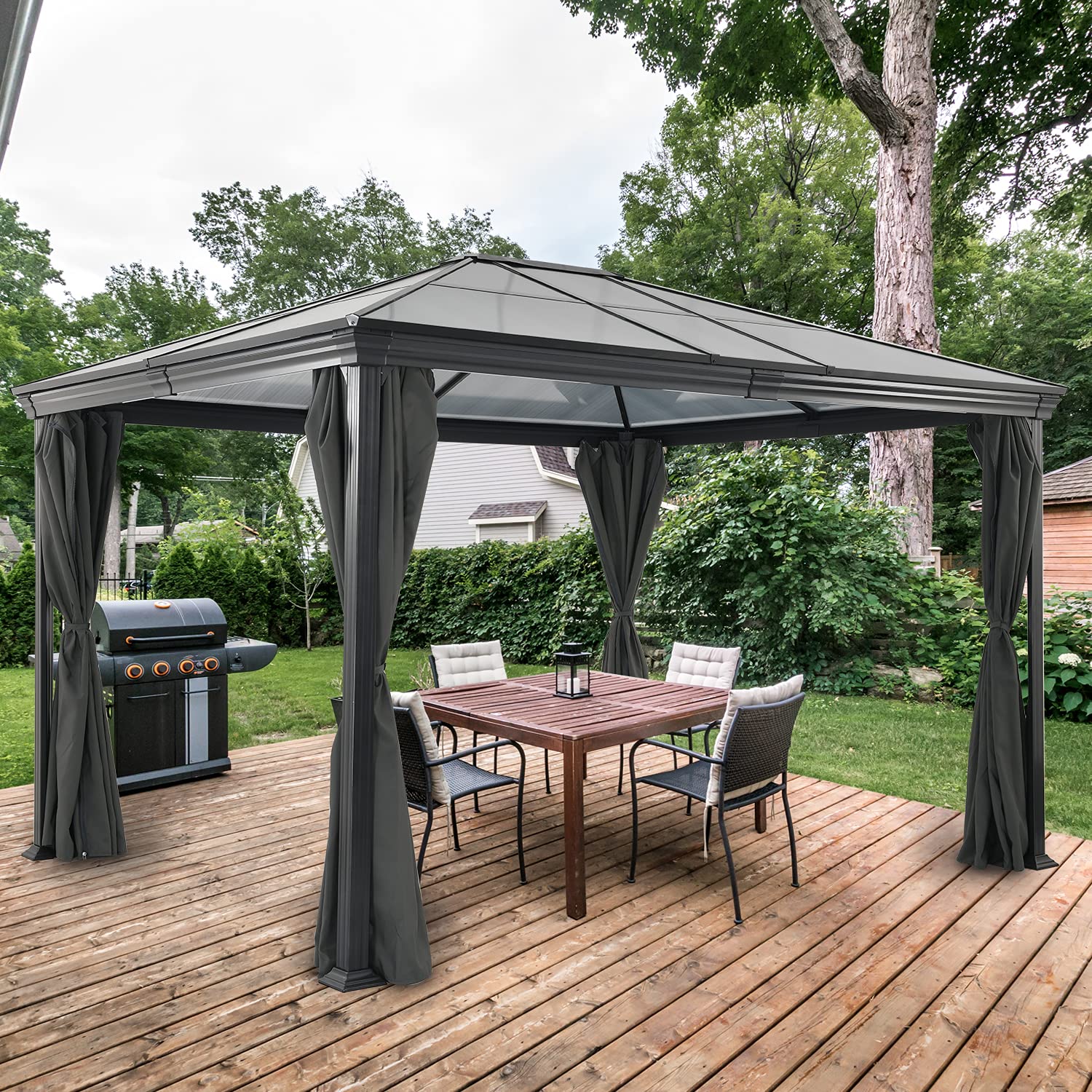 Buy Essential Lounger Outdoor Gazebo 10x12 Heavy Duty with Privacy