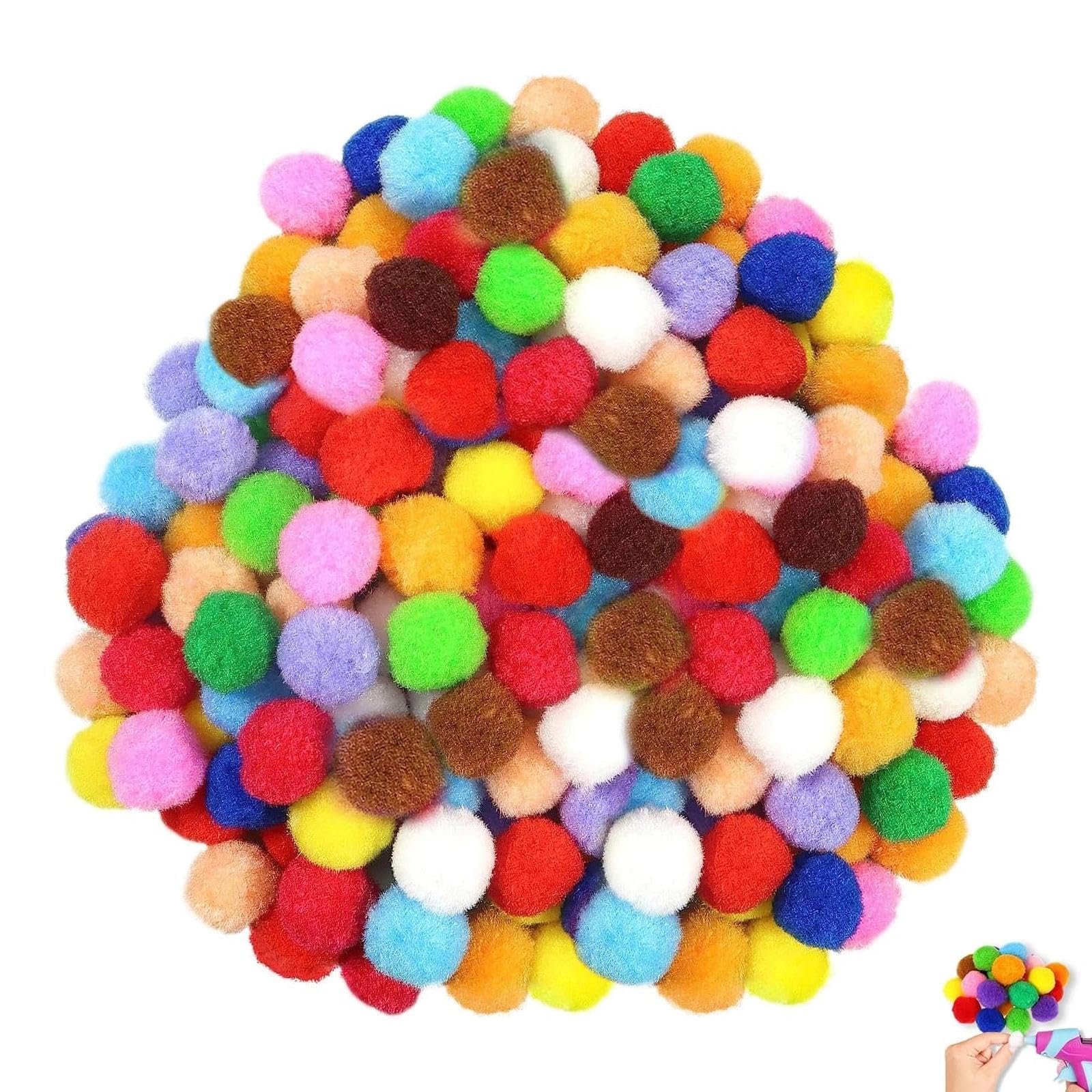 Haoxizi Multicolor 500 Pcs Mother's Day Decorations, 1Cm Assorted Pom Poms, Craft Supplies Coloured Pom Poms, Mini Pompoms, Small Pompoms, For Kids Diy, Art Creative Crafts Projects And Decoration