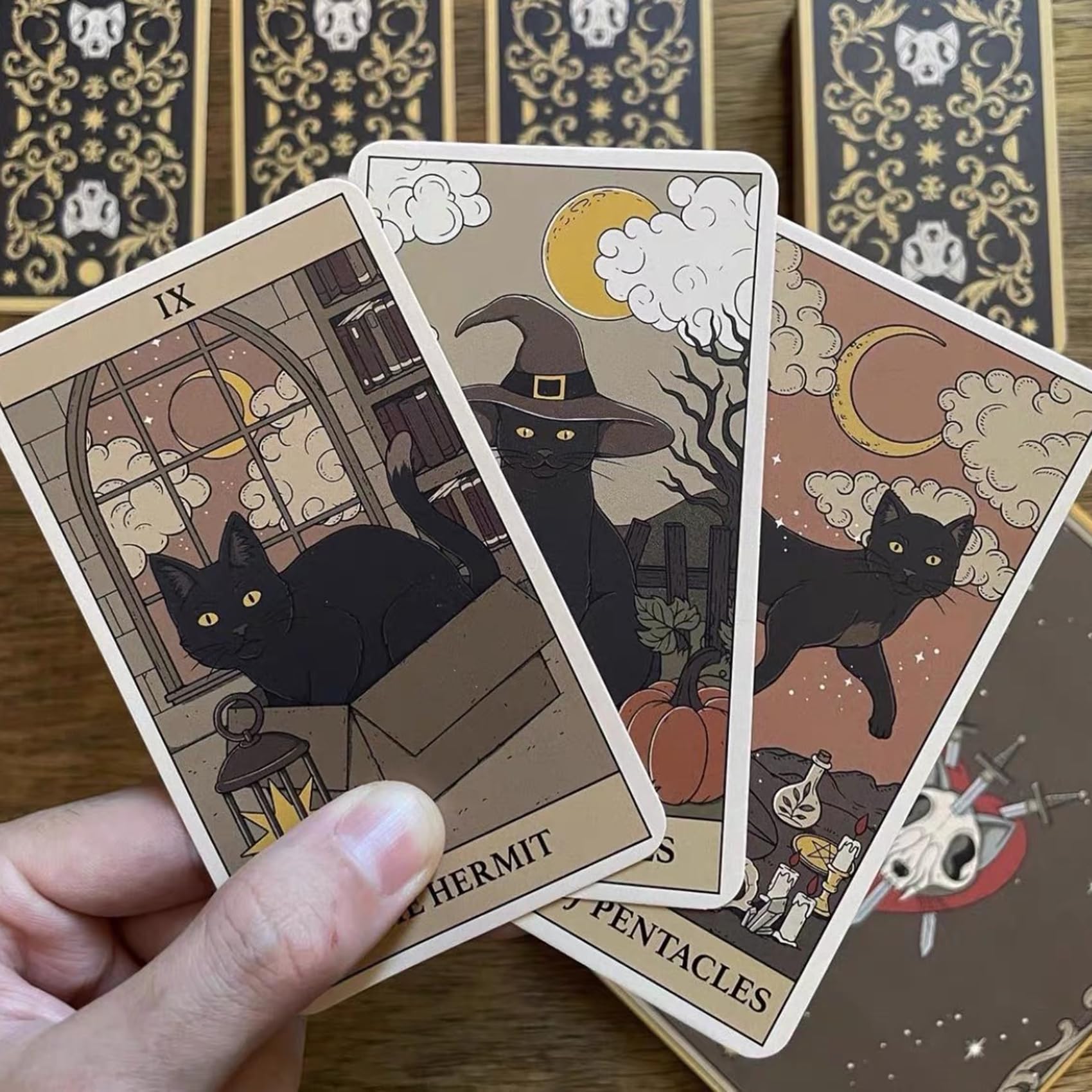 Cat Tarot Cards for Beginners - Cats Rule The Earth Tarot Cards, 78 Tarot Cards, English Party Games Card Games - Image 3