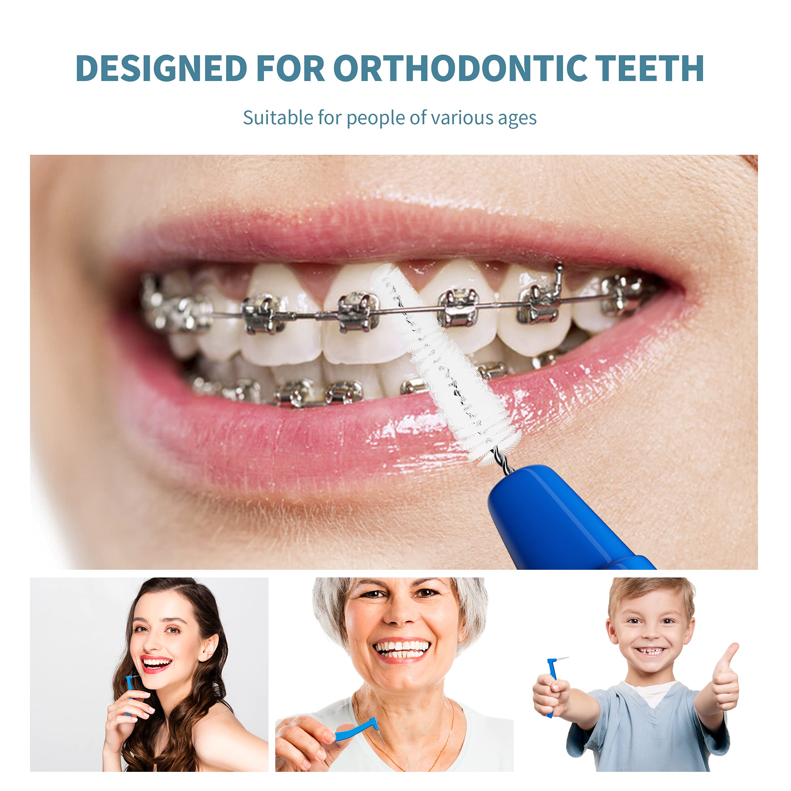 80 szt. międzyzębowych szczoteczek do czyszczenia szczotek, szczoteczki dentystyczne, wykałaczka, głowica dentystyczna, doustna, higiena jamy ustnej, międzyzębowe szczotki kątowe z przenośną obudową,