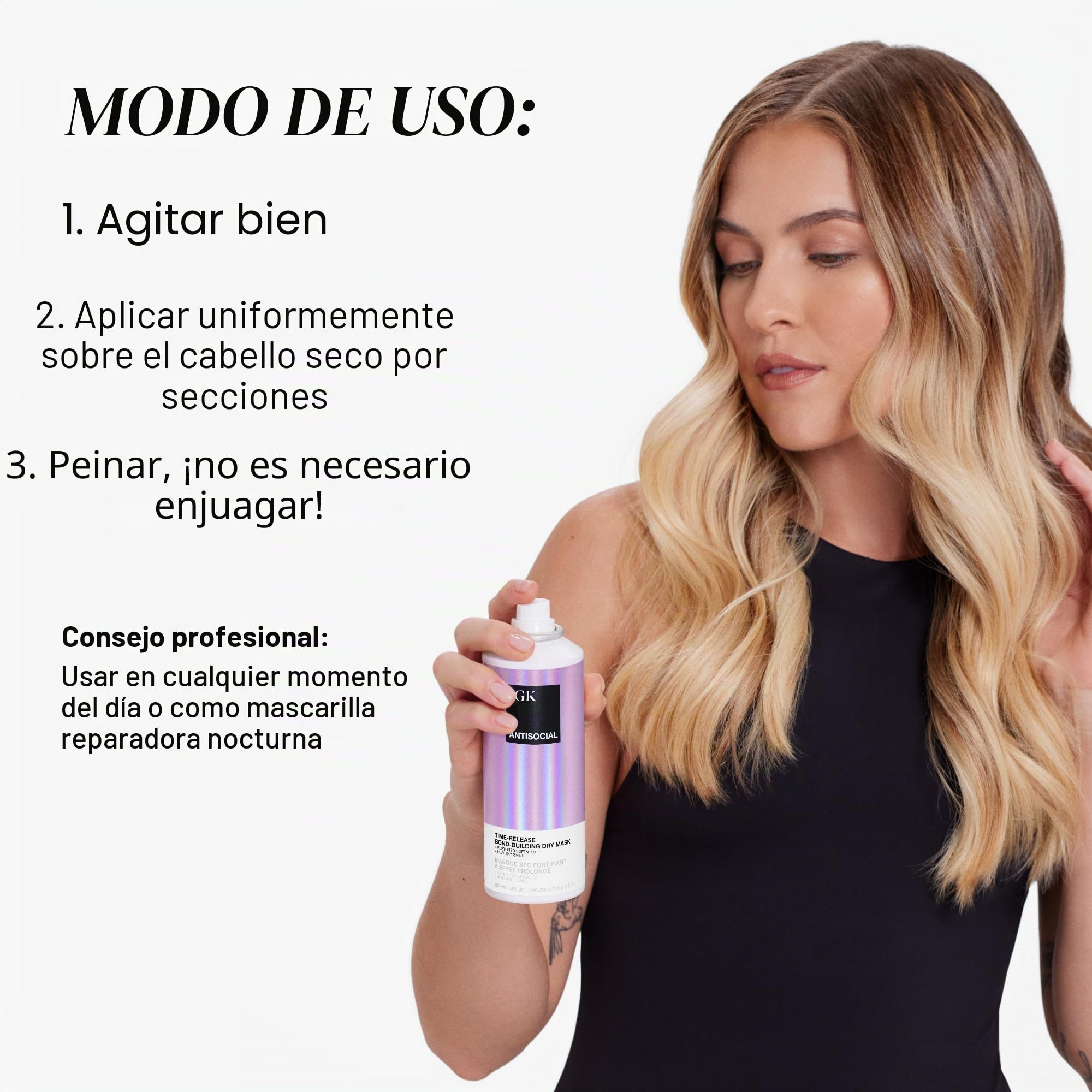 IGK Antisocial Máscara Nocturna para Cabello Seco – 142 ml