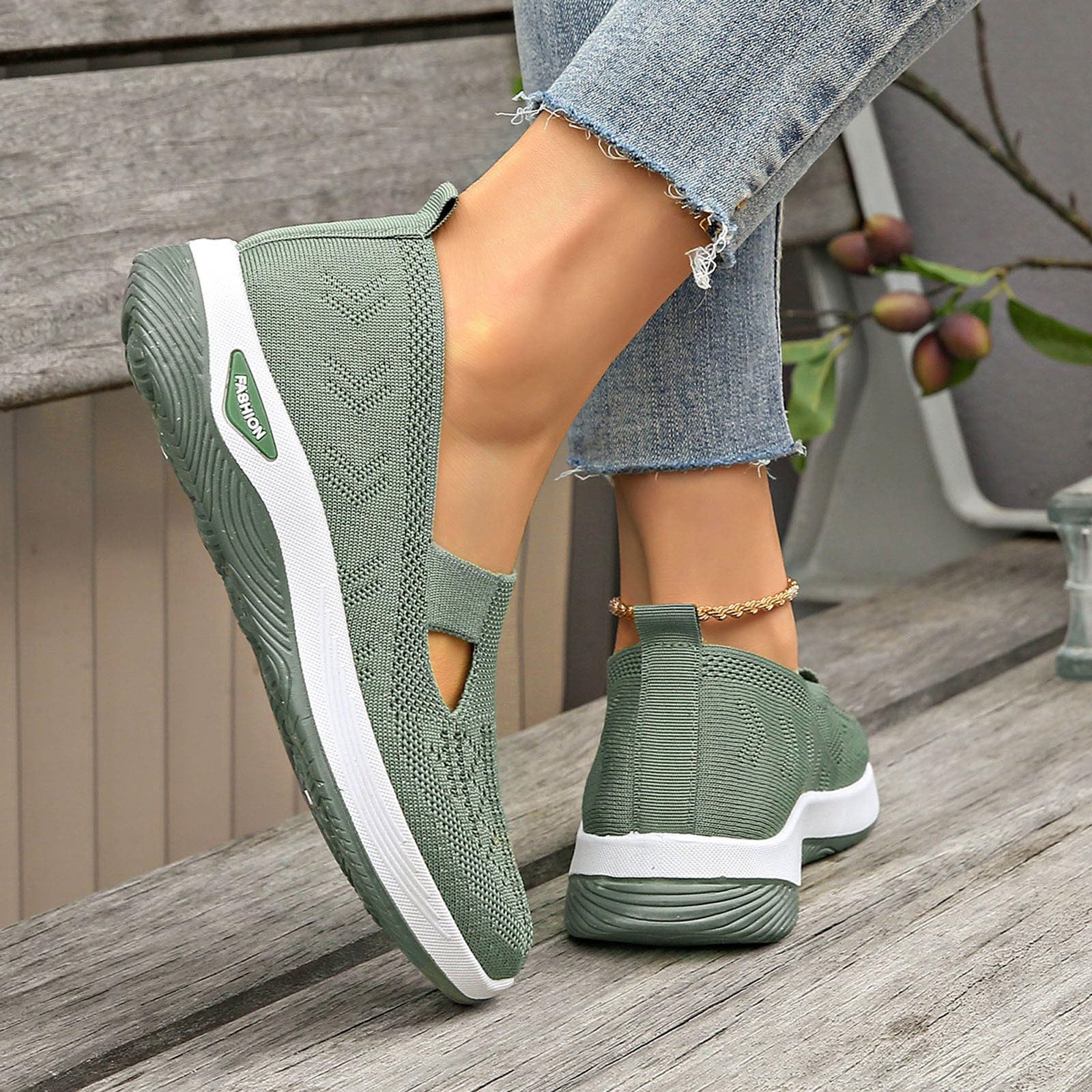 Scarpe Ortopediche Donna - Estive Senza Lacci Scarpe Slip On da Corsa Camminare Comode Ginnastica Morbida Sneakers Traspiranti Leggere Antiscivolo Sneakers Diabetici Pianta Larga Sanitarie
