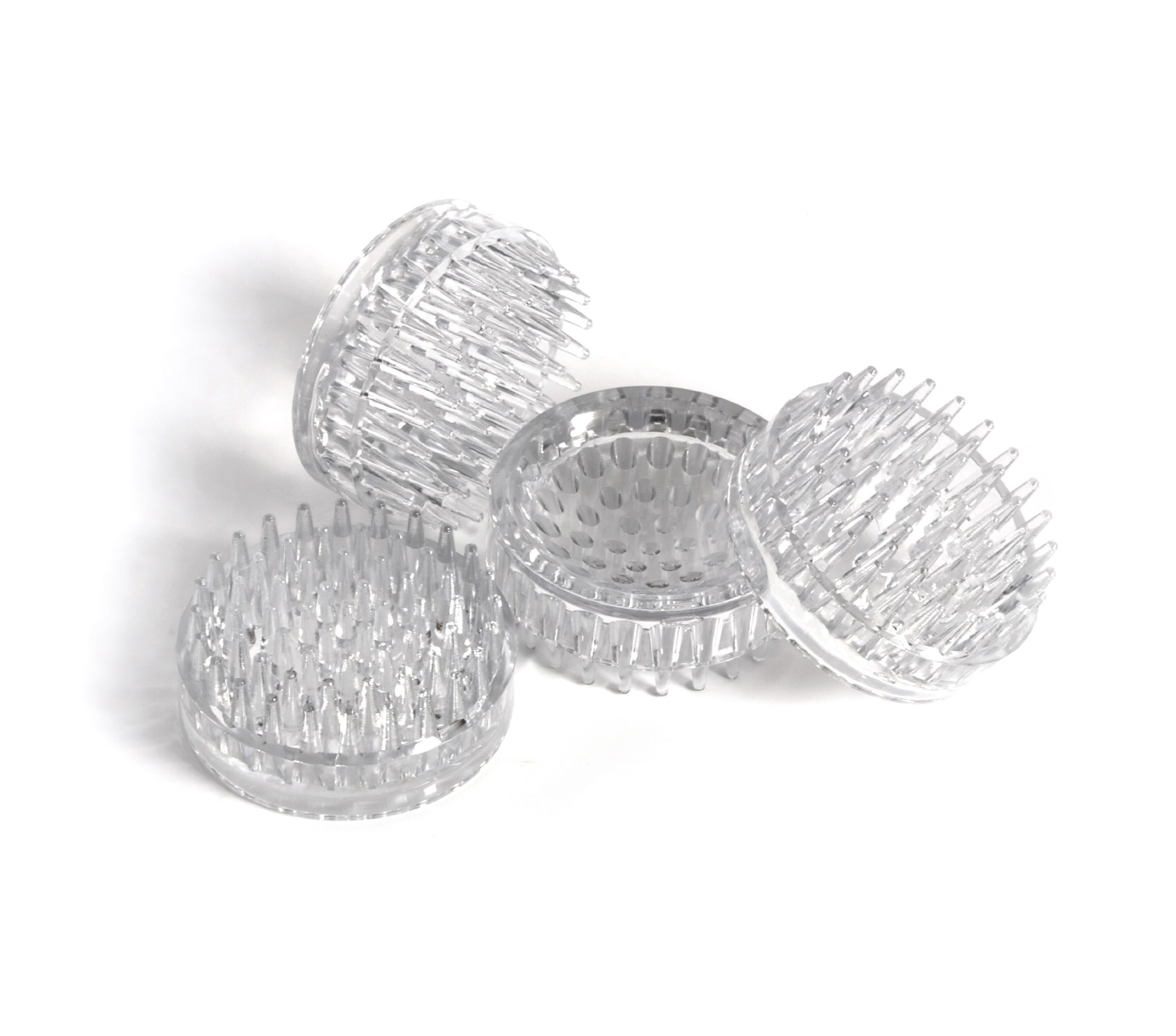 Set Of 12 Clear Glass Furniture Coasters For Carpet - 2 9/16" Dia. Caster Cups To Protect Floors