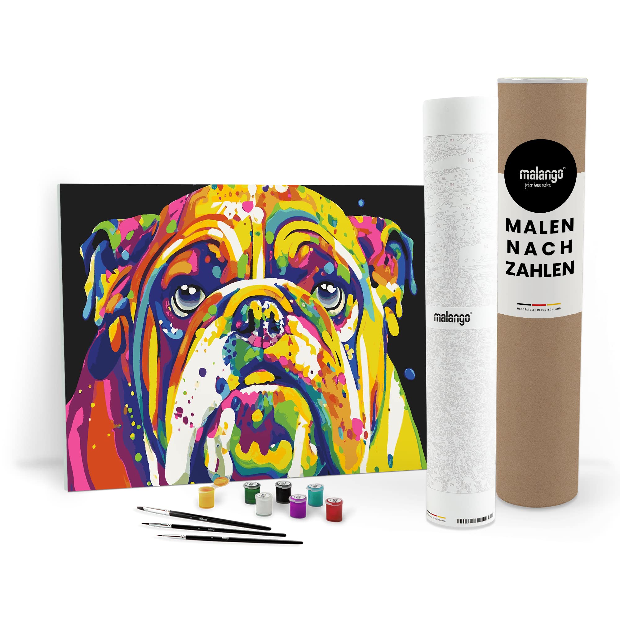 Malen nach Zahlen Erwachsene - Hund Heinrich 120 x 80 cm groß XXL Premium-Malset ohne Rahmen, Hergestellt in unserer Produktion in Deutschland, Kreative