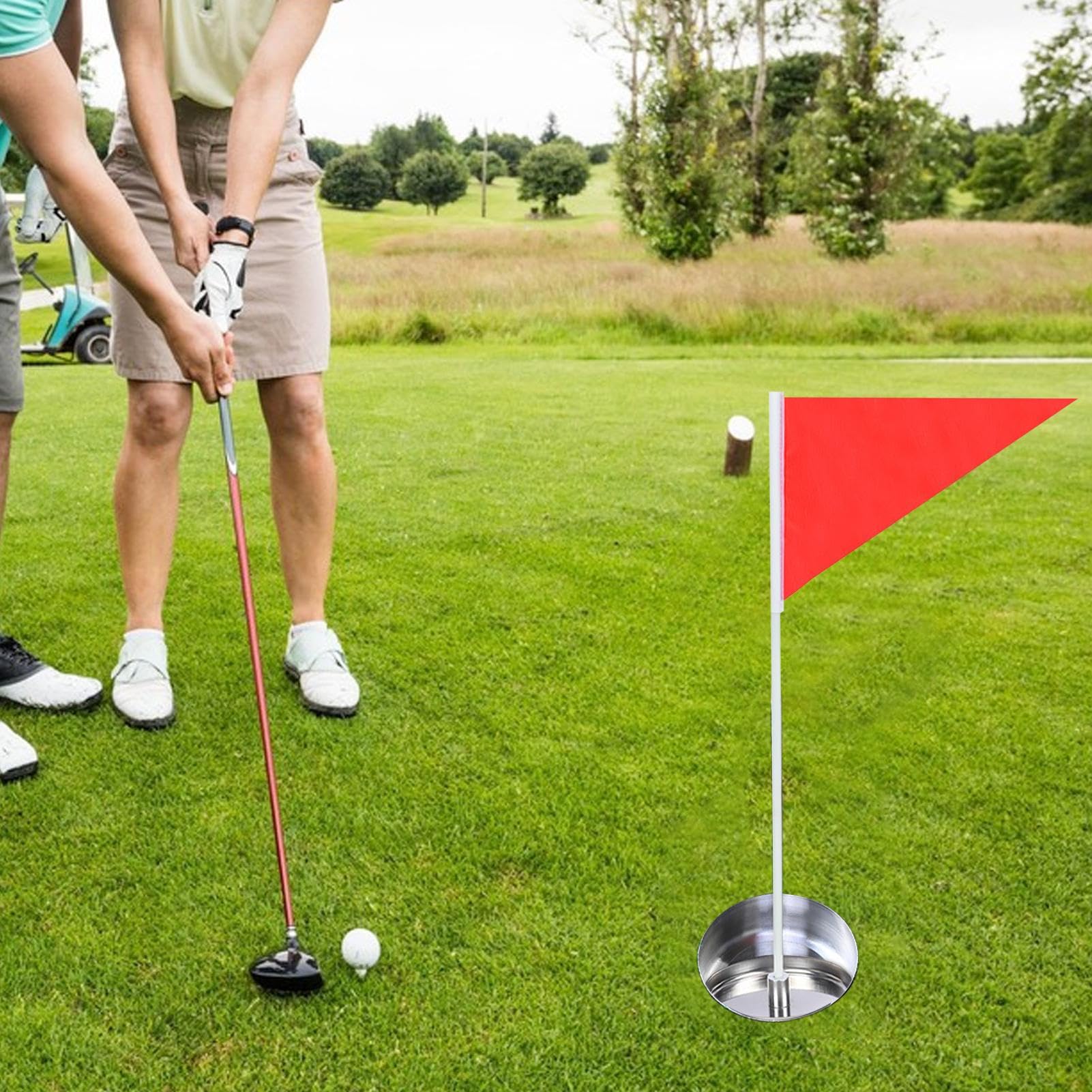 Coppa e Bandierina da Golf - Allenatore Per Pratica In Giardino - Trainer Putt Portatile Adulti Interno Esterno Casa Giardino Campo Pratica