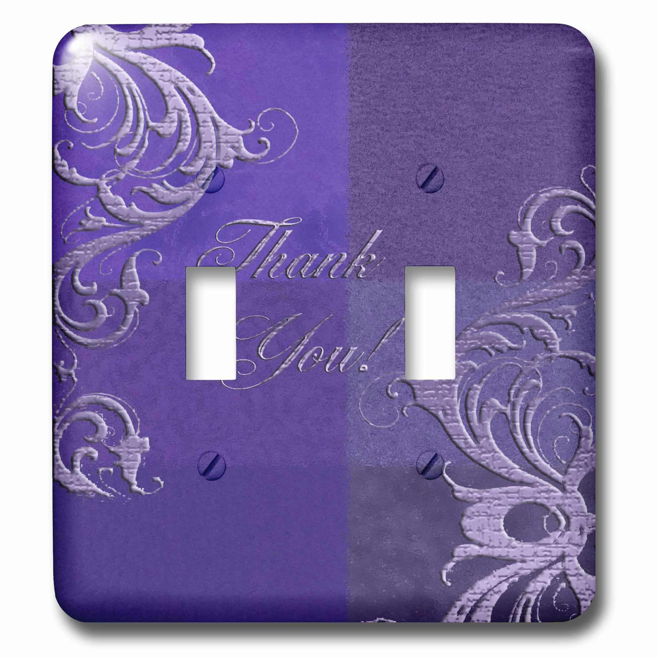 Interrupteur double 3dRose lsp_55086_2 déco murale vigne violette