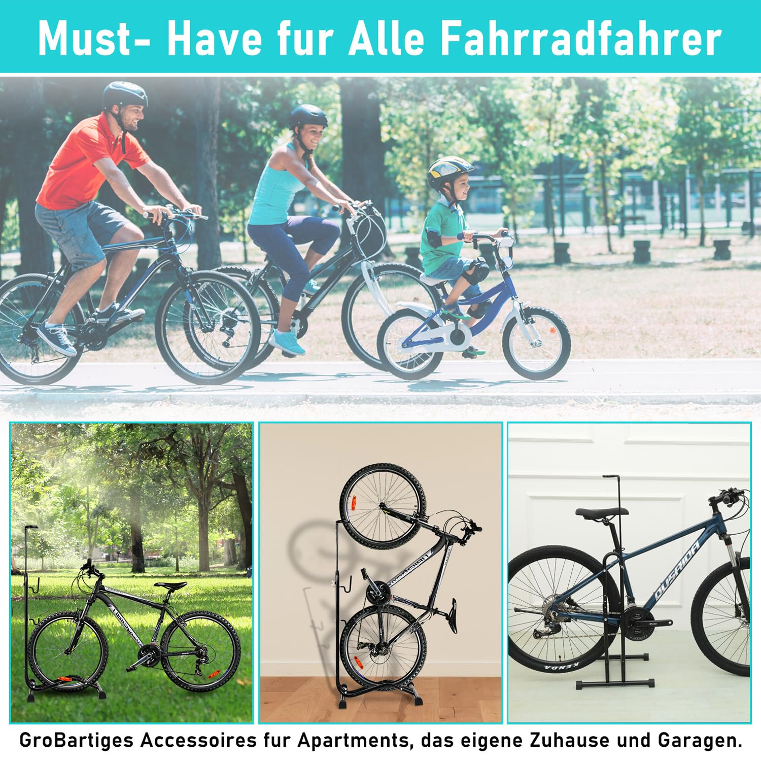 Gimisgu Supporto Bici 3 In 1 – Regolabile Da 20 A 29 Pollici, Per Manutenzione E Riparazione, Orizzontale/Verticale, Altezza 76-124 Cm