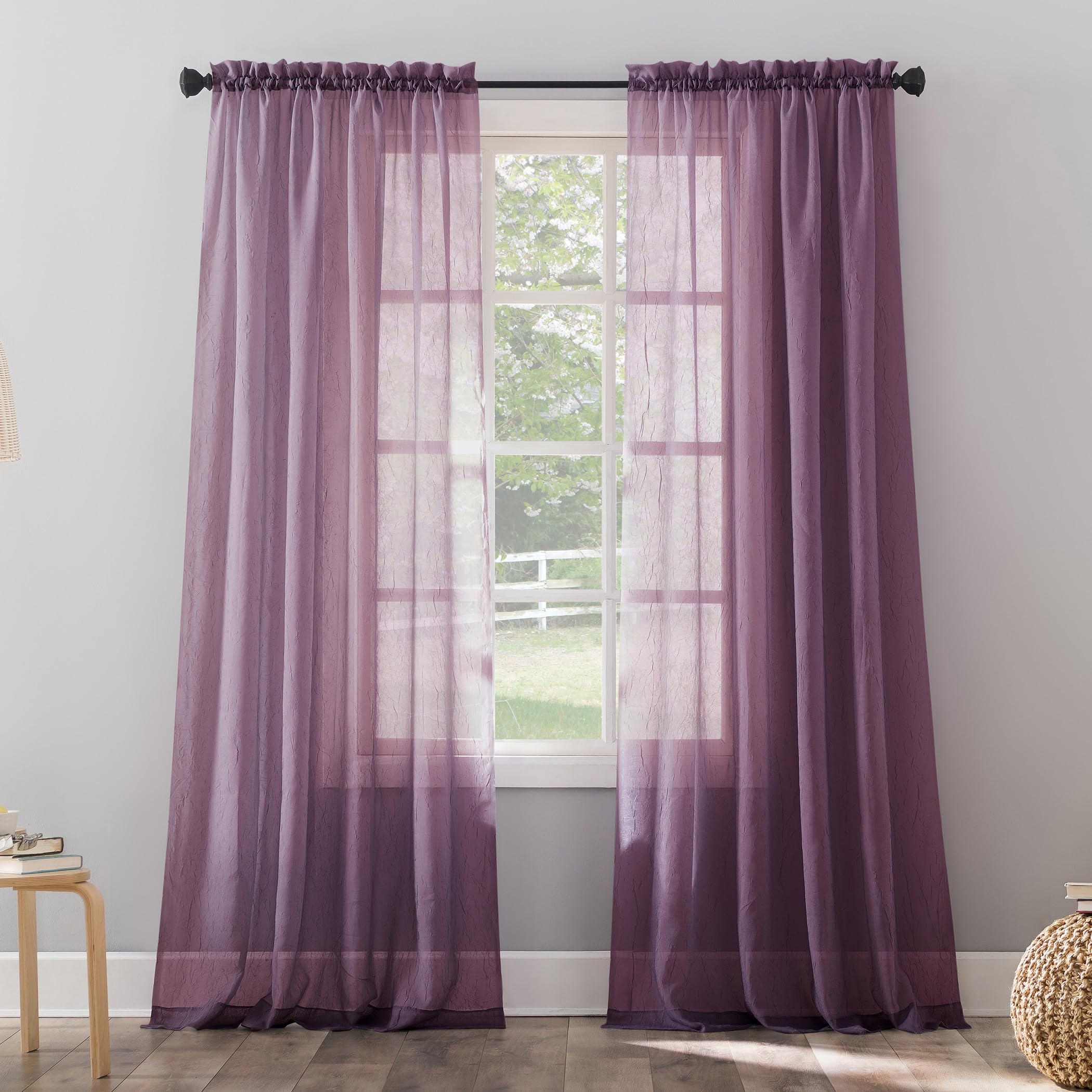 Amazon.com: No. 918 Erica Crushed Sheer Voile Rod Pocket Curtain