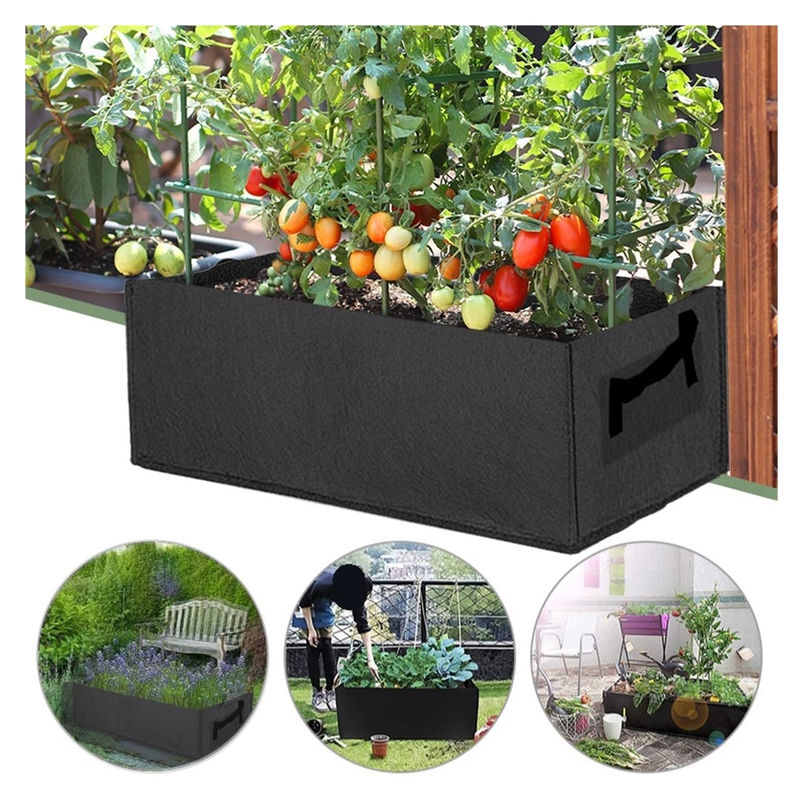 Borsa for piante in feltro Contenitore for vaso da fiori for coltivazione giardino(Green,31Gallons100x60x20cm)