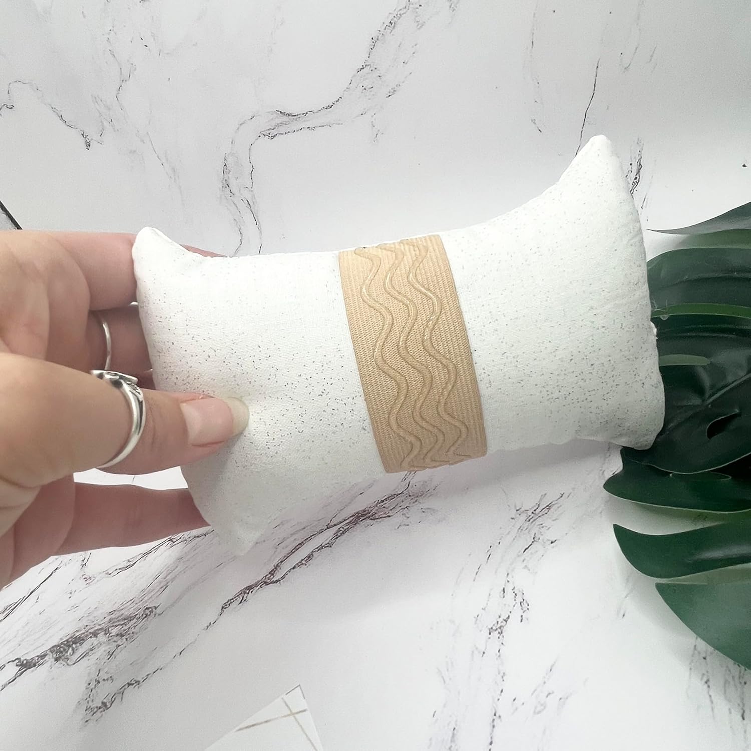 Strapless Handcrafted in The USA Cotton Breast Pillow for Woman Side Sleeper Chest Relief Pillow While Sleeping with Anti Aging in Wrinkle Prevention (White Glitter, Large DD/E, DDD/F & G Cup)