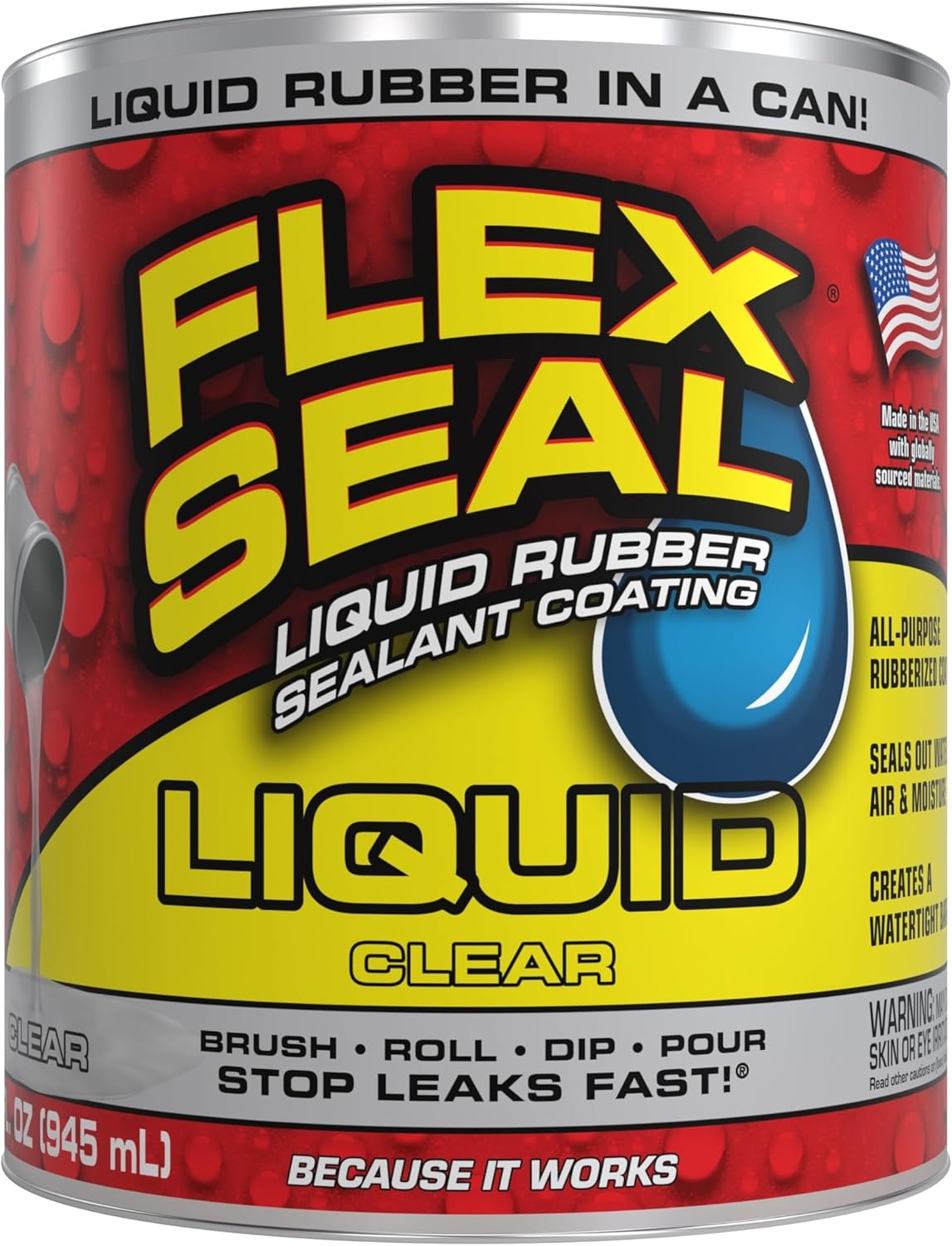 Flex Seal Liquid, rubber coating sealant (clear) 32 oz