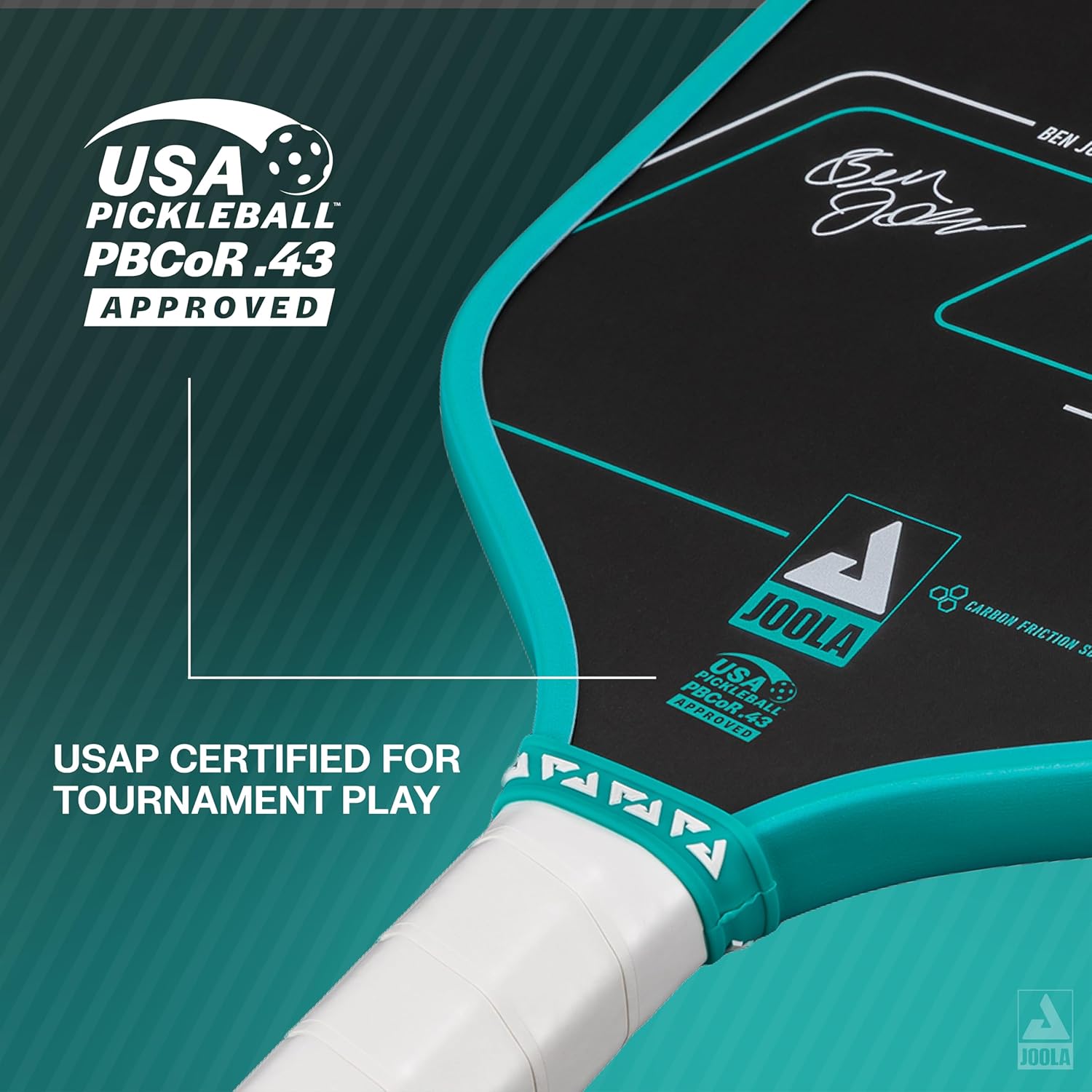 JOOLA Ben Johns Hyperion CFS Pickleball Paddle – Carbon Surface with High Grit & Spin, Elongated Handle, USAPA Approved Ben Johns Paddle