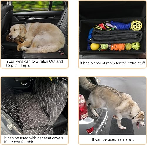 Miniatura 6 de Extensor de asiento trasero de automóvil para perros grandes de hasta 200 libras, extensor de asiento trasero y delantero con almacenamiento, evita