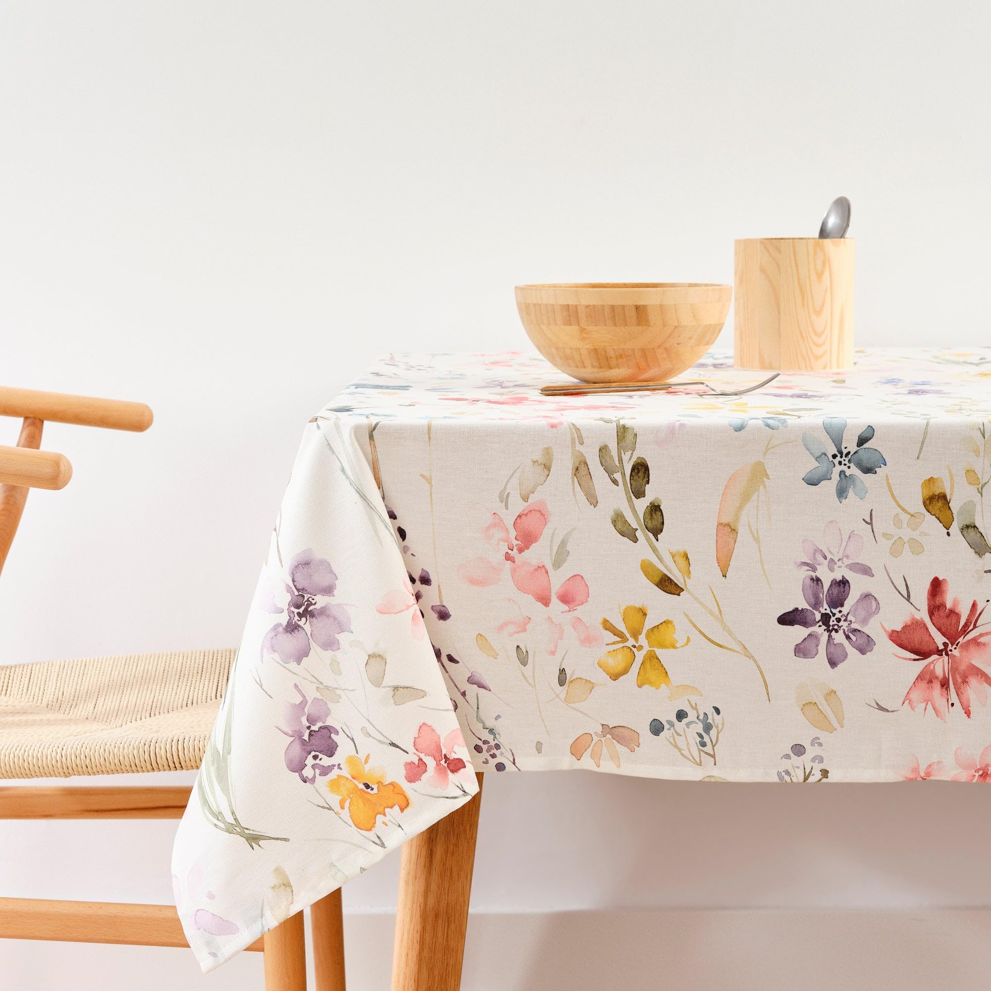 Nappe anti-taches 200 x 155 cm coton extra doux lavable multicolore