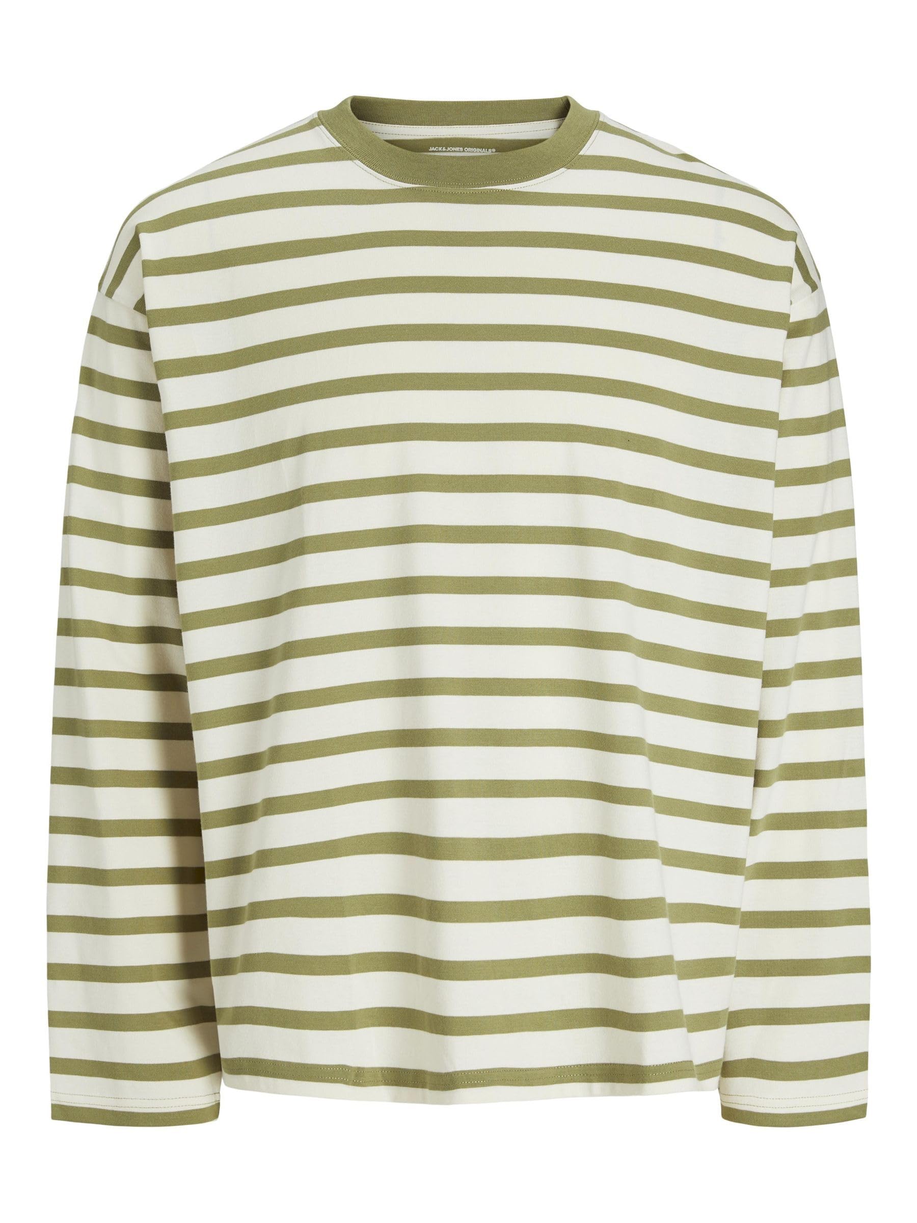 JACK & JONES Men's Jorislington Tee Ls Crew Neck Sn, Cedar, L