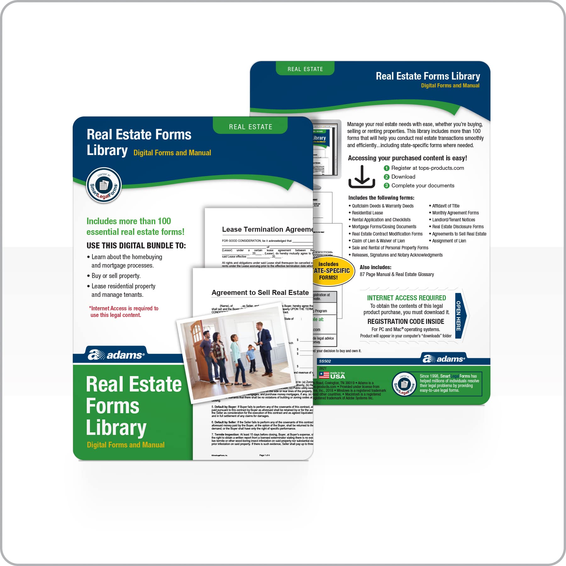 Amazon.com : Adams Real Estate Forms Library, Downloadable Product Details  on Packaging (SS502) : Legal Forms : Office Products
