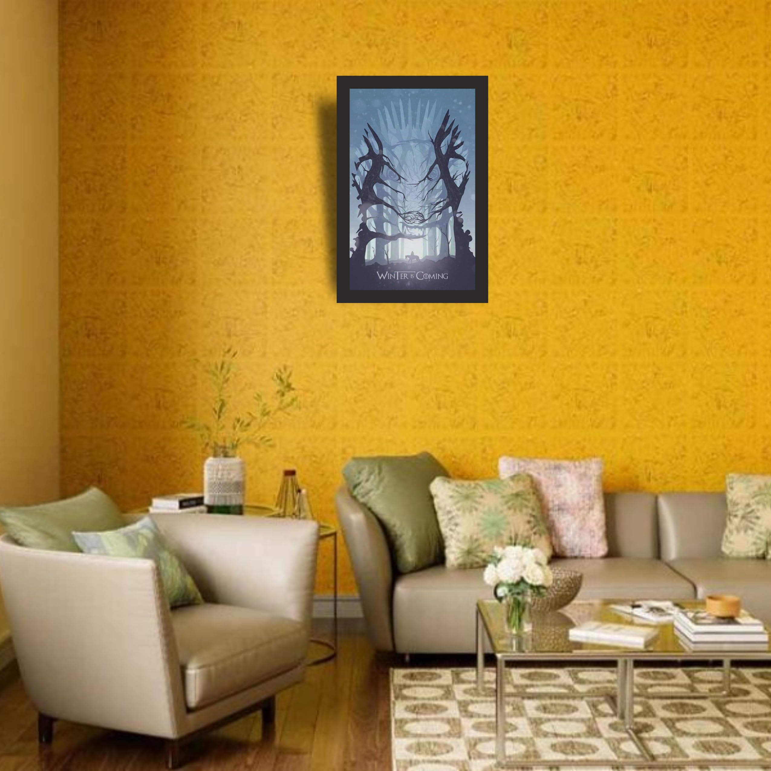 Winter Is Coming Night King Wall Art Photo Frame A4 Black