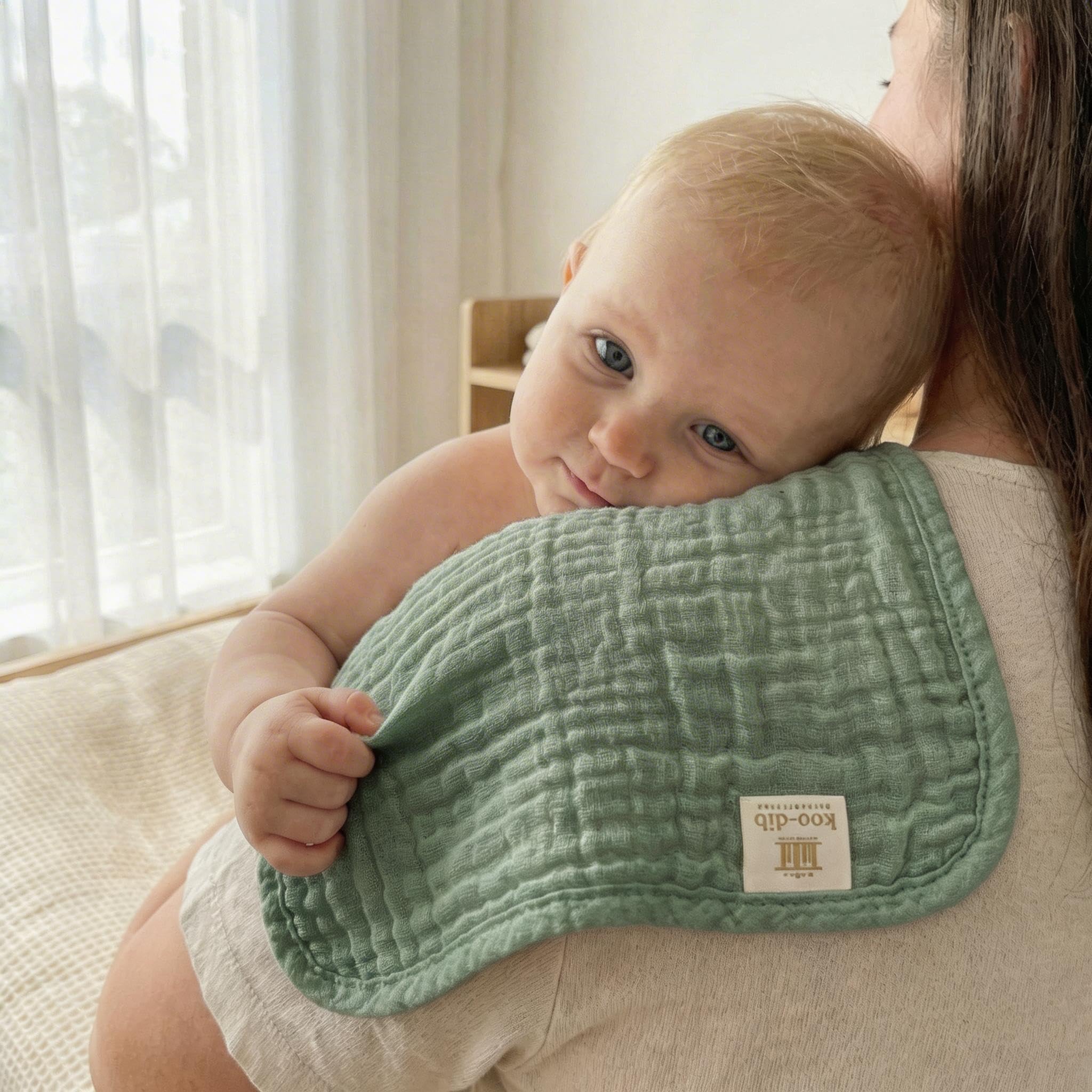 Debarbouillette Bebe Lavable, 10 Serviette Visage, Lange, Carre de Coton Bebe, Gants de Toilette Extra Douces Coton Reutilisable Lavable pour Nouveau Né Peau Indispensable Bebe