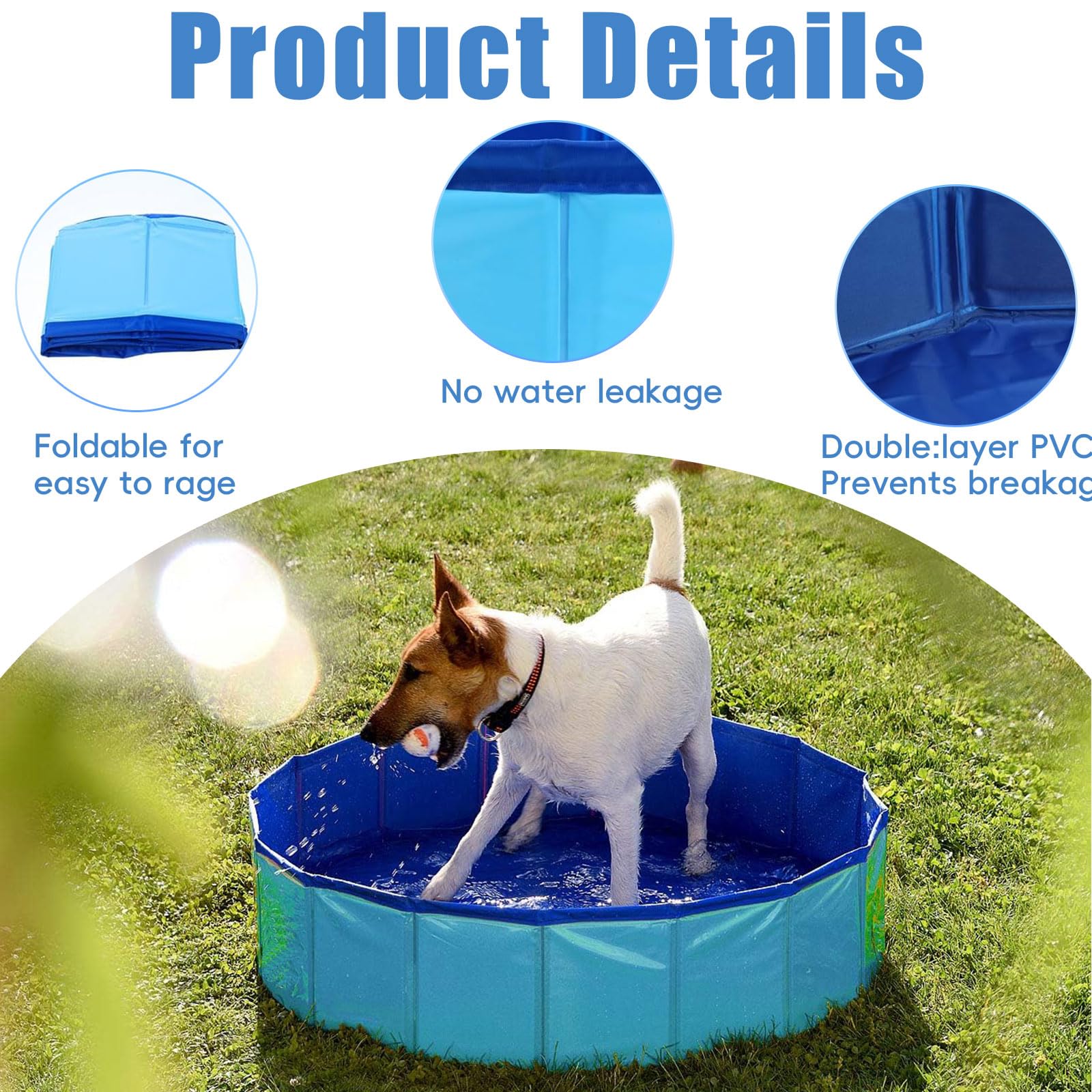 Piscina plegable para perros y gatos, mini piscina portátil para perros y gatos (50 x 10 cm)