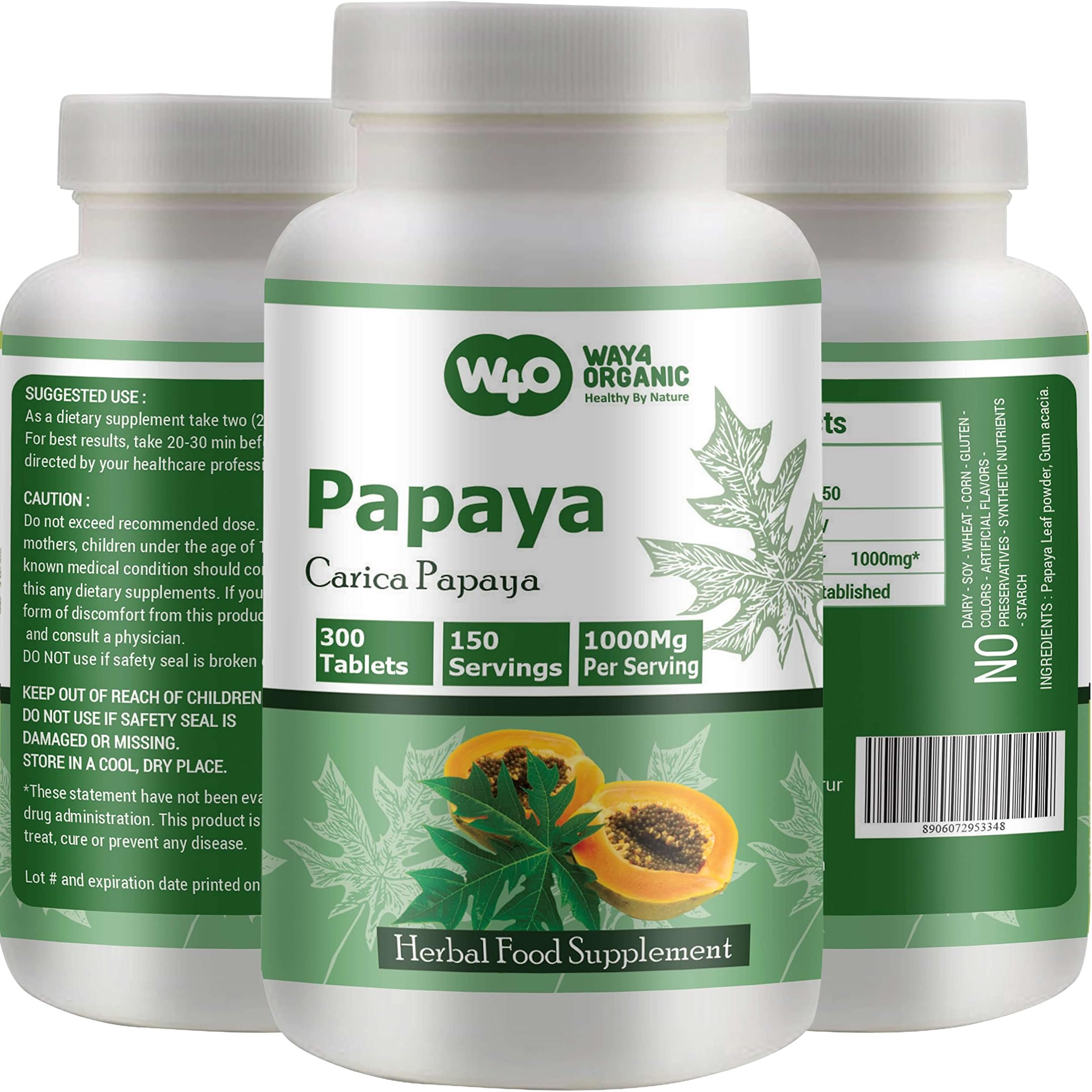 WAY 4 ORGANIC W4O Papaya Leaf Extract Capsules (Tablets