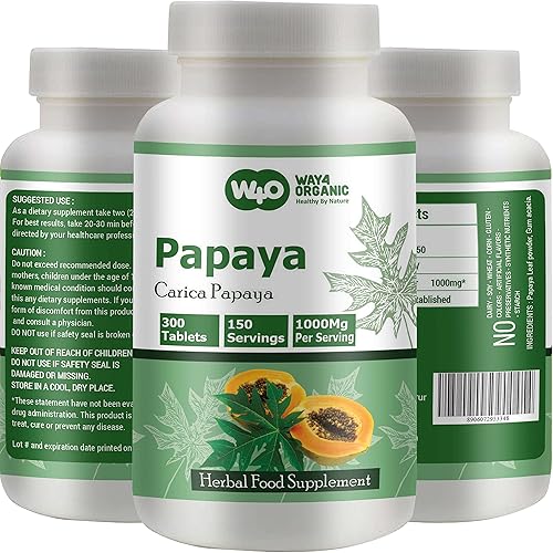 Miniatura 2 de Cápsulas de extracto de hoja de papaya (tabletas) - 300 píldoras, 150 porciones, 1000 mg, apoya la inmunidad plaquetaria y la digestión (paquete de