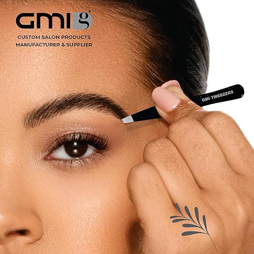 Miniatura 6 de Pinzas para cejas, 1 pinza profesional de acero inoxidable para depilación facial, pinzas para cejas para mujeres y hombres, brochadores y