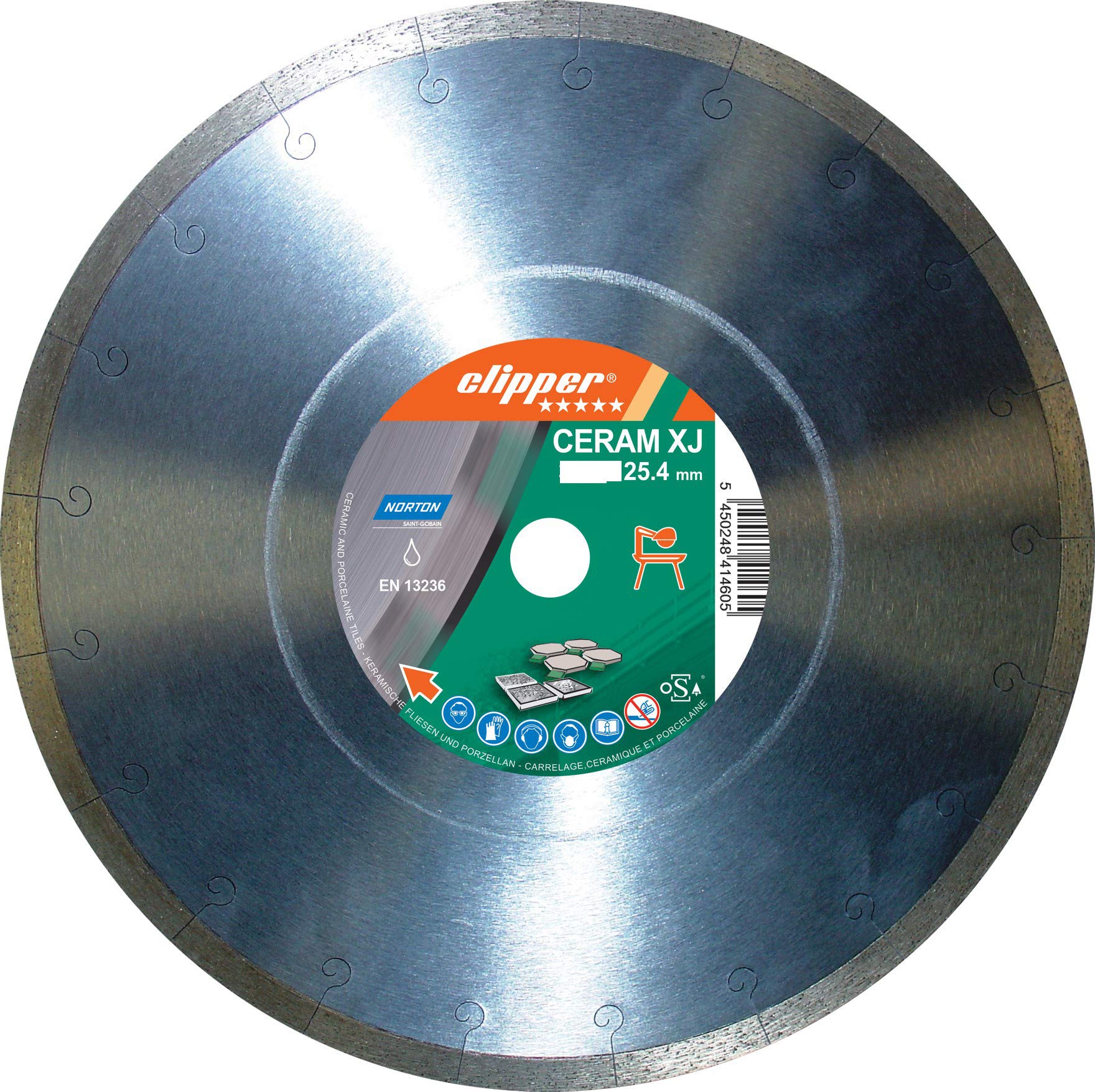 Disco diamante Norton Ceram XJ Ø 250 mm, orificio 25.4 – 70184644432 –