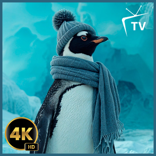 Pinguin Schneedorf Bildschirmschoner - gemütliche Winteransichten, Wetter, Uhr und Smooth Jazz.