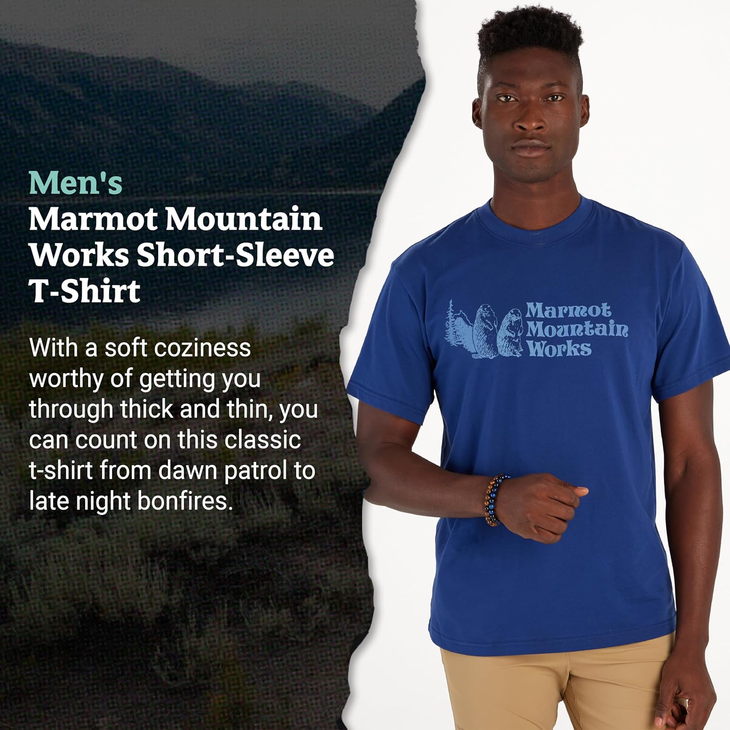 MARMOT Men's MMW Short-Sleeve Tee - Screen Printed Graphic on Soft, Breathable, Eco-Friendly Cotton/Poly Blend