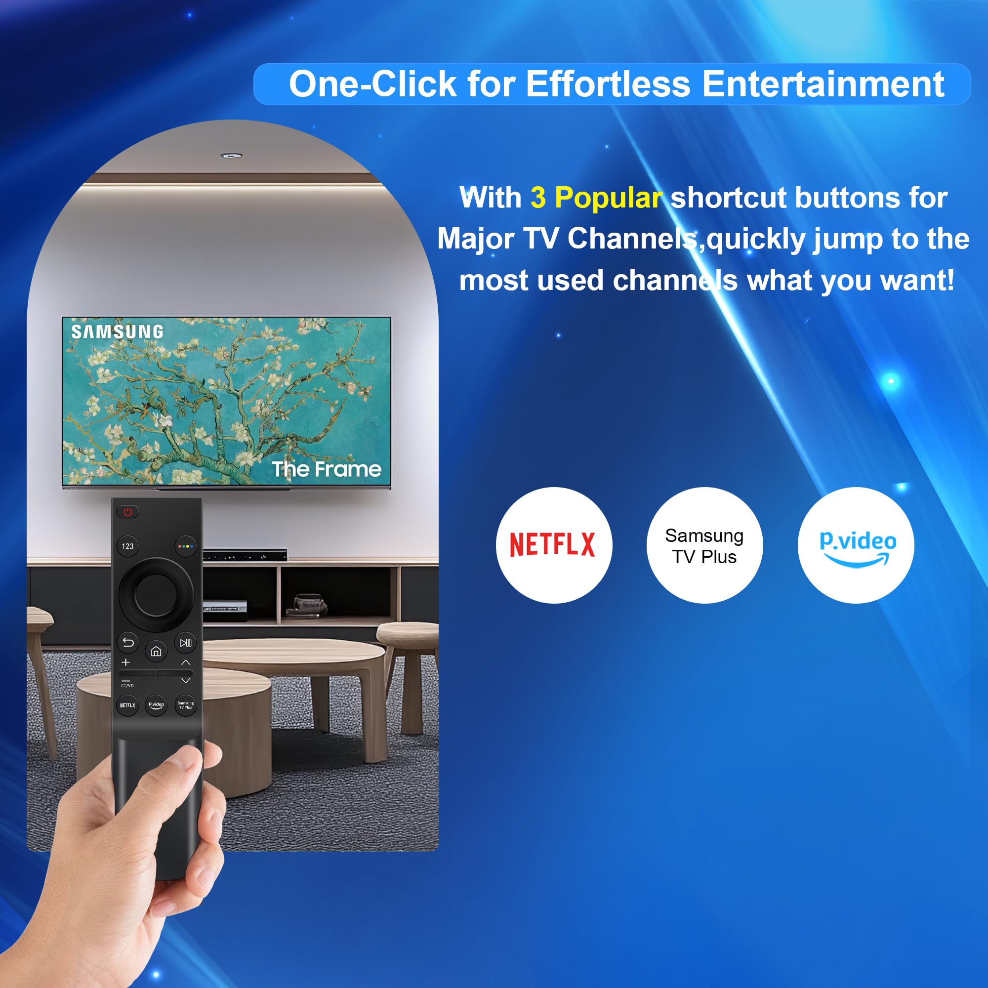 Confezione da 2 telecomandi universali di ricambio per TV Samsung, compatibili con tutti i televisori Samsung Frame Serif Curved UHD Neo QLED LCD Crystal UHD OLED 4K 8K