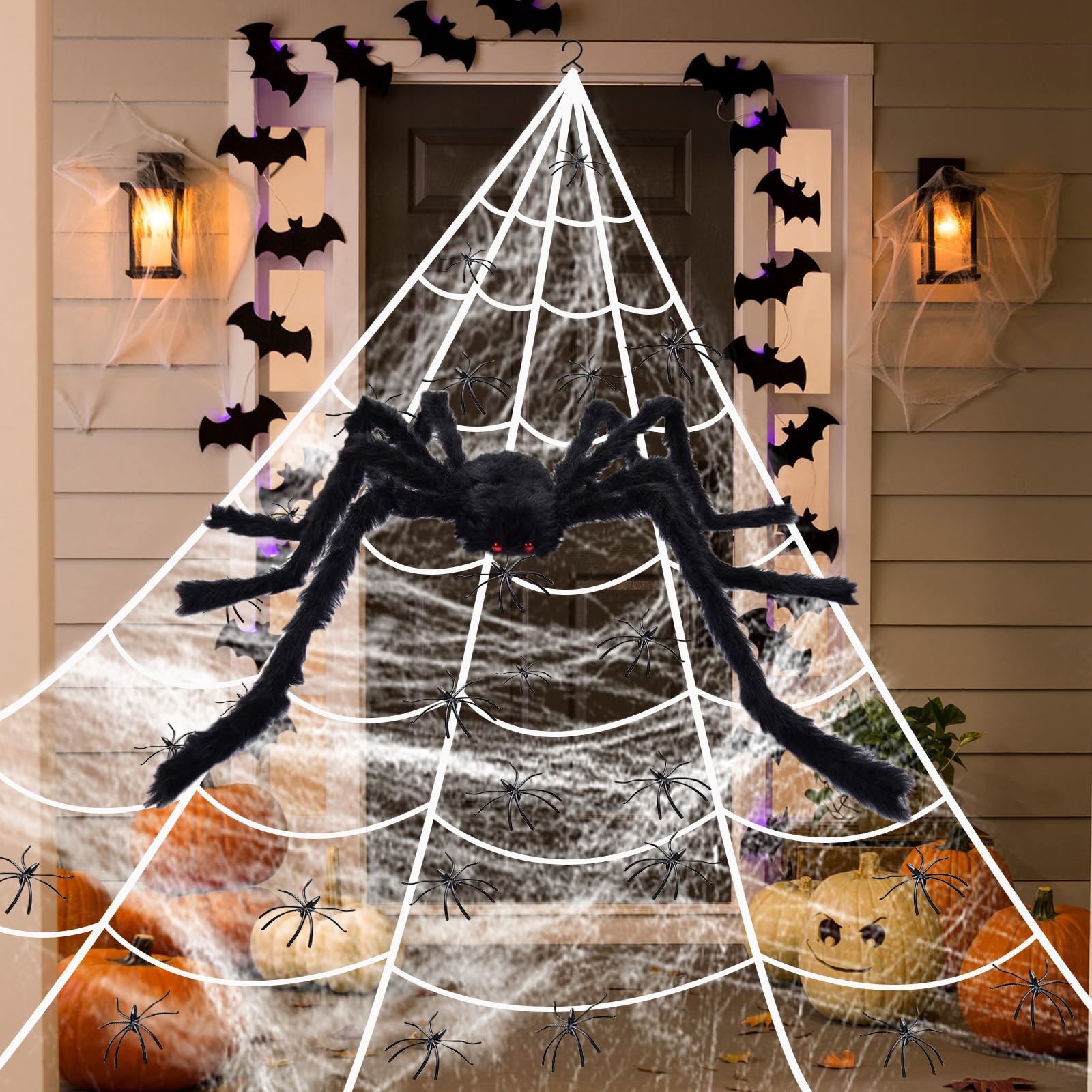 Amazon.co.jp: 蜘蛛の巣 ハロウィンデコレーション 屋外:59インチ 怖い