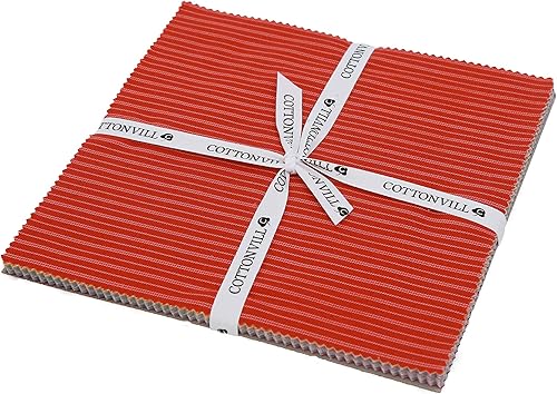 COTTONVILL EMANON - Tela de algodón con estampado de rayas (10 pulgadas, rayas en D Lazy Gingham)