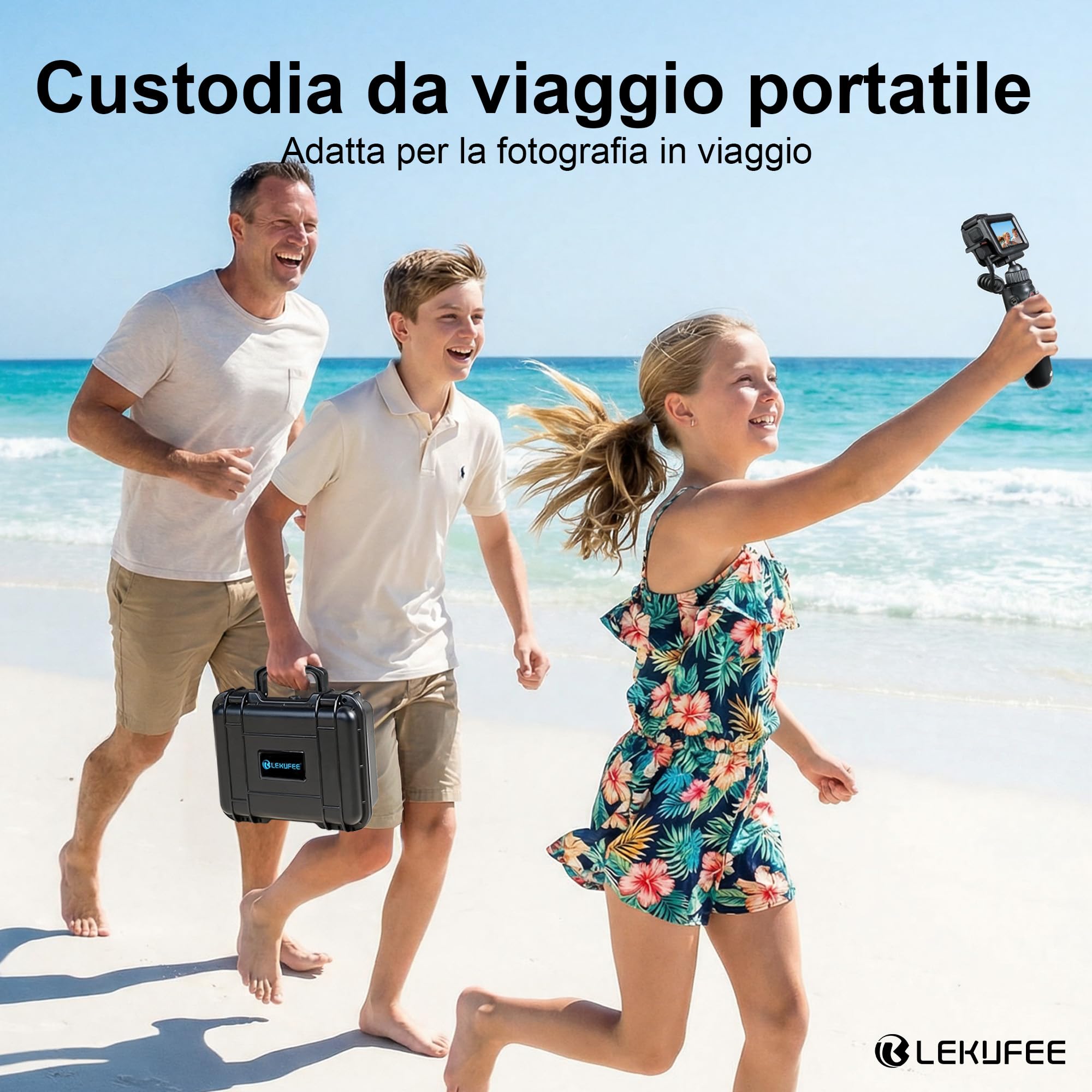 LEKUFEE Piccola Custodia Rigida Impermeabile per DJI Osmo Action 6/5 Pro/4/3,Combo Adventure,Combo Essenziale,Combo Standard e Accessori (Solo Valigia)