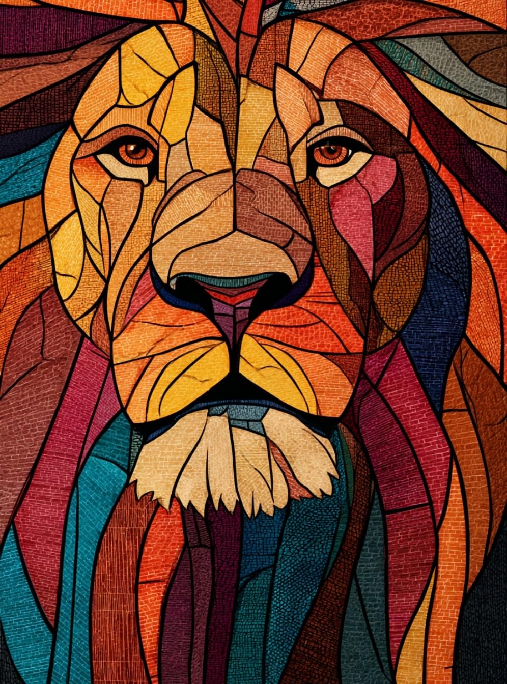 WANGWANGMIAO Paint by Numbers for Adults Beginner,Colorful Lion Painting by Number Kits On Canvas,DIY Color Oil Painting Acrylic Paints,Home Wall Decor 40x50cm/16x20in，with Frame