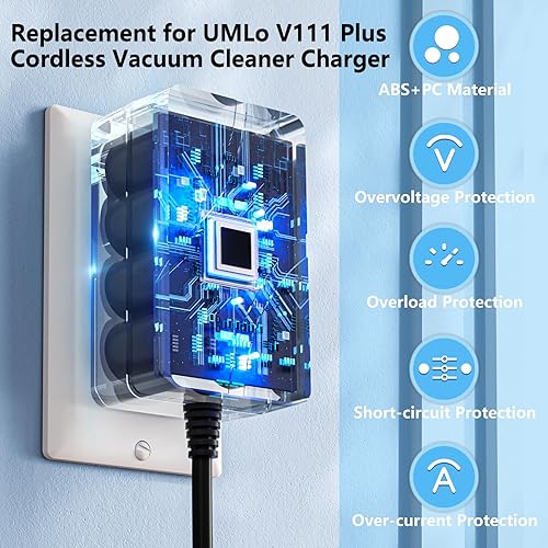 Miniatura 5 de VHBW Adaptador de repuesto de 22.5V ACDC para UMLo Modelo V111 V111 Plus Cargador 18.5V 4000mAh Batería Li-ion Batería de Litio Cargador de Fuente
