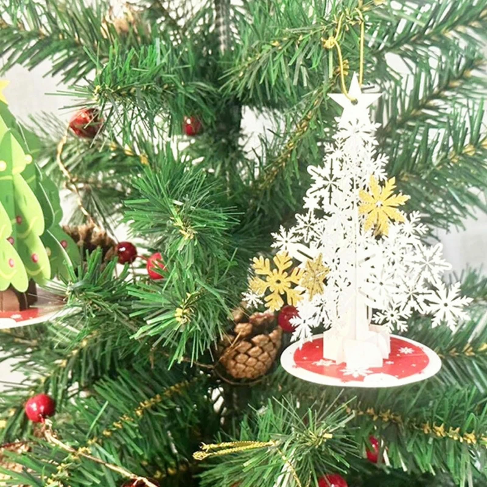 3D Popup Karten Weihnachten Schneeflocke Baum Grußkarte mit Umschlag für Neujahr Hochzeit Verlobung Einladung Postkarten