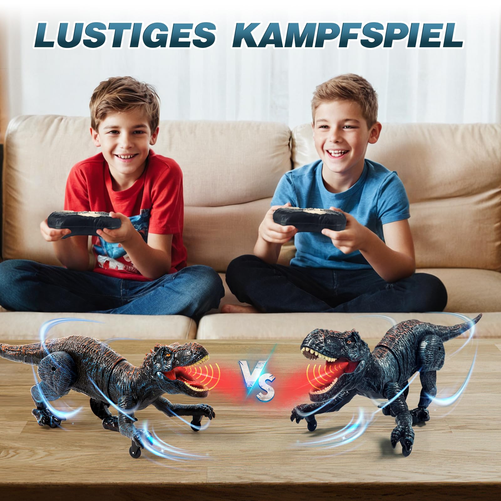 Sunrad Kinder Ferngesteuertes Dinosaurier Spielzeug,Elektronik T-Rex Dino Spielzeug mit Spray, Licht,Brüllen,Realistische Gehbewegungen,Geschenk für Jungen und Mädchen